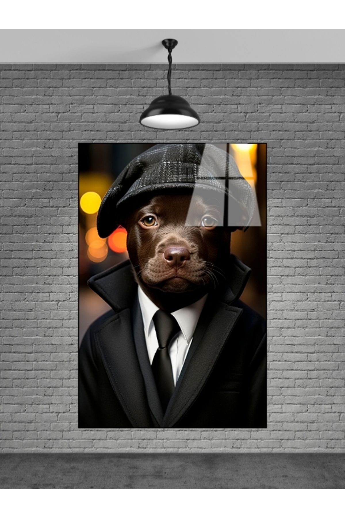 First Date COOL TAKIM ELBİSELİ KÖPEK CAM TABLOSU