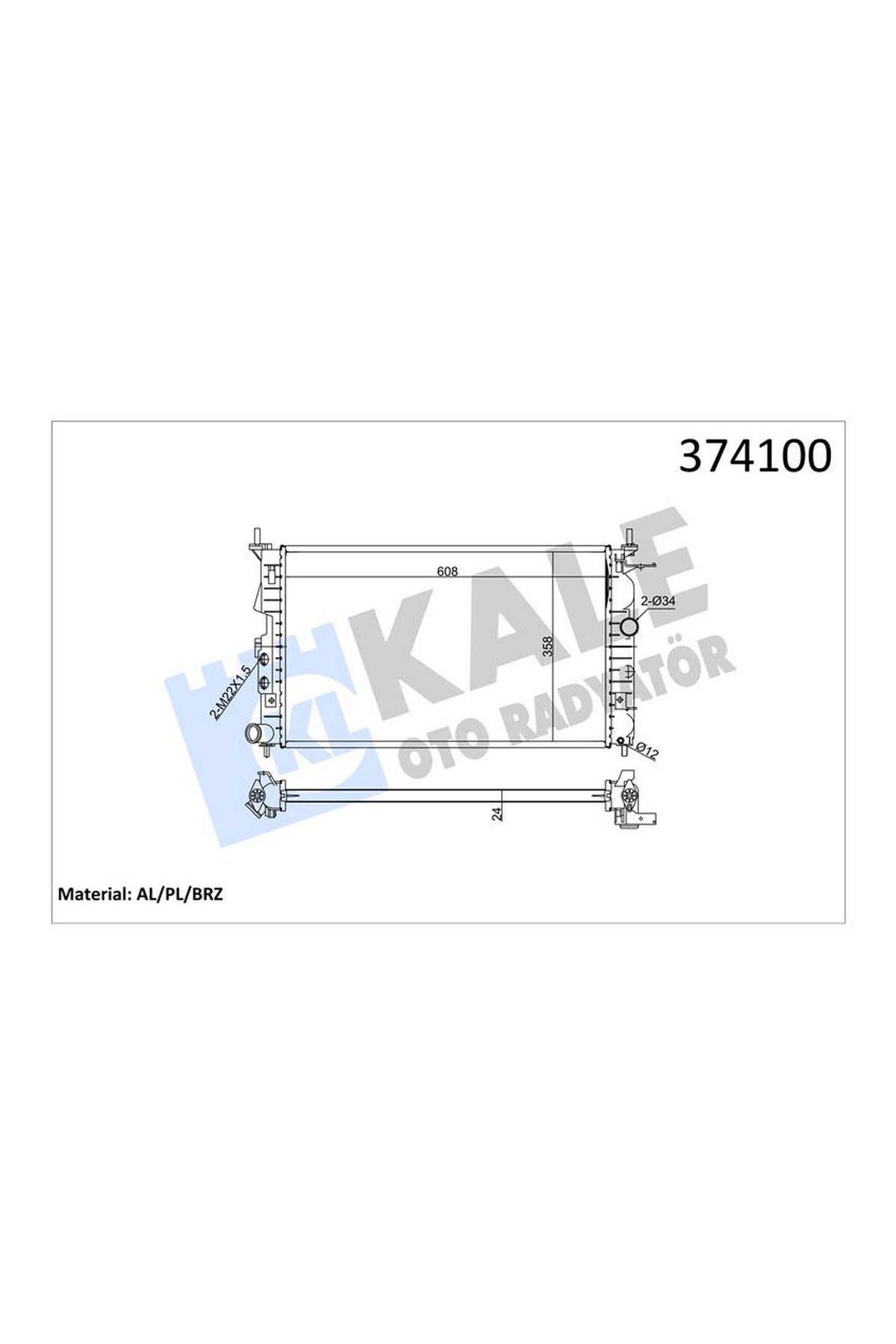 KALE RADYATÖR VECTRA B AC KLİMASIZ MEK OTOM 607x378x24 540133