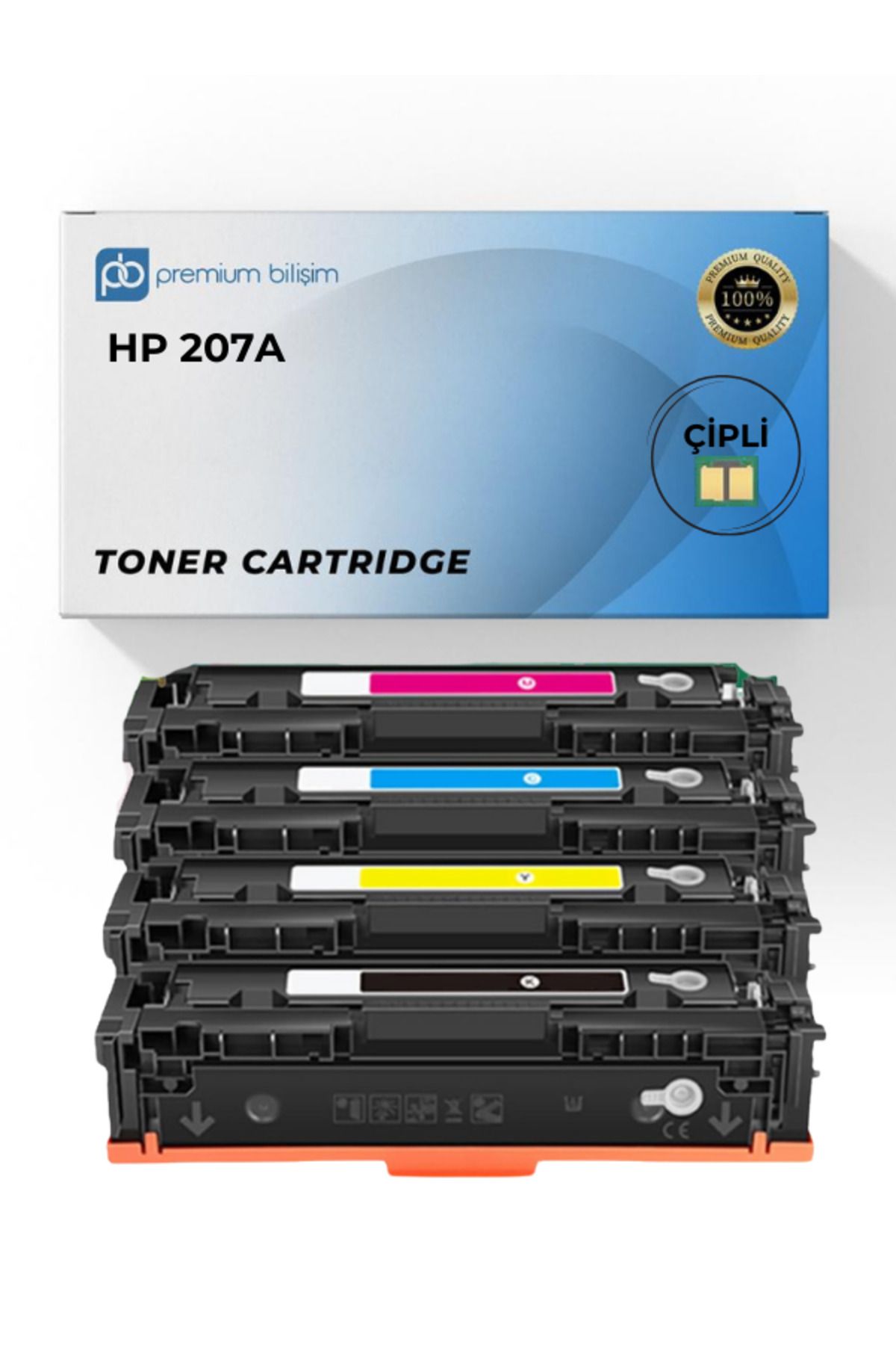 HP 207A Çipli Muadil Set - HP Color Laserjet Pro MFP M283fdw M283fdn M255dw M255nw M282nw