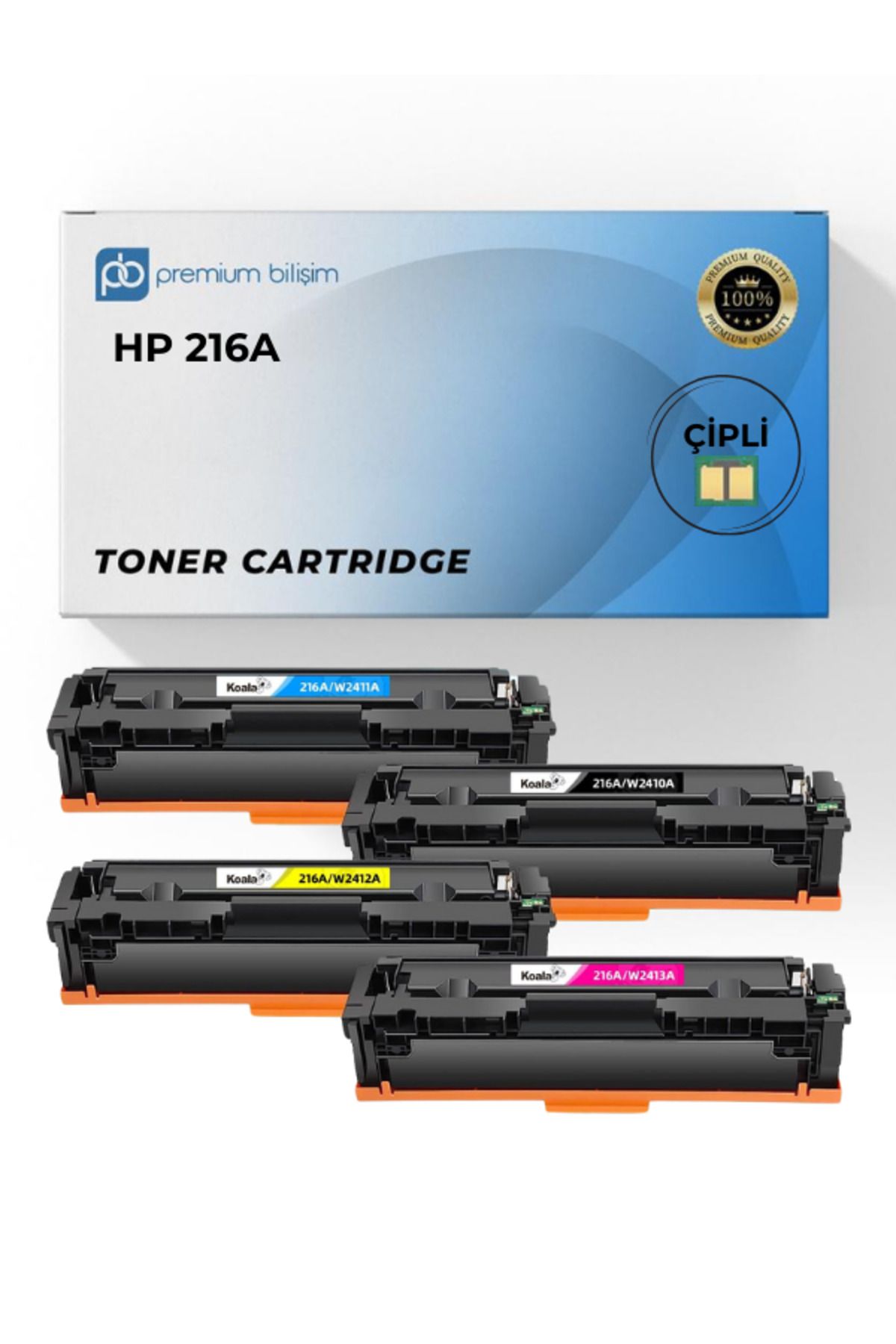 HP 216A Çipli Muadil Set - Color Laser MFP M182n M183fw M183fdw Laserjet Pro M155a M155 M182 M183