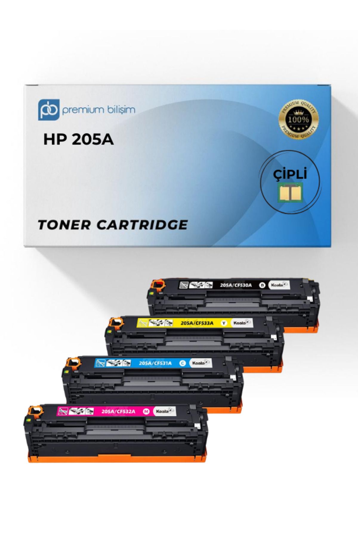 HP 205A Çipli Muadil Set - HP Color Laserjet Pro MFP M181fw M180n M180nw M154a M154nw