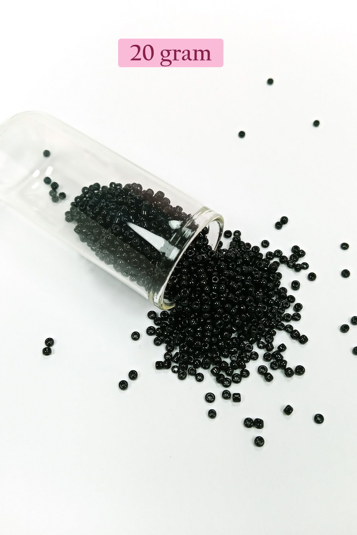 Mu Art Dökme Cam Kum Boncuk (11/0) 2 Mm - 20 Gram - Siyah - Bnc010
