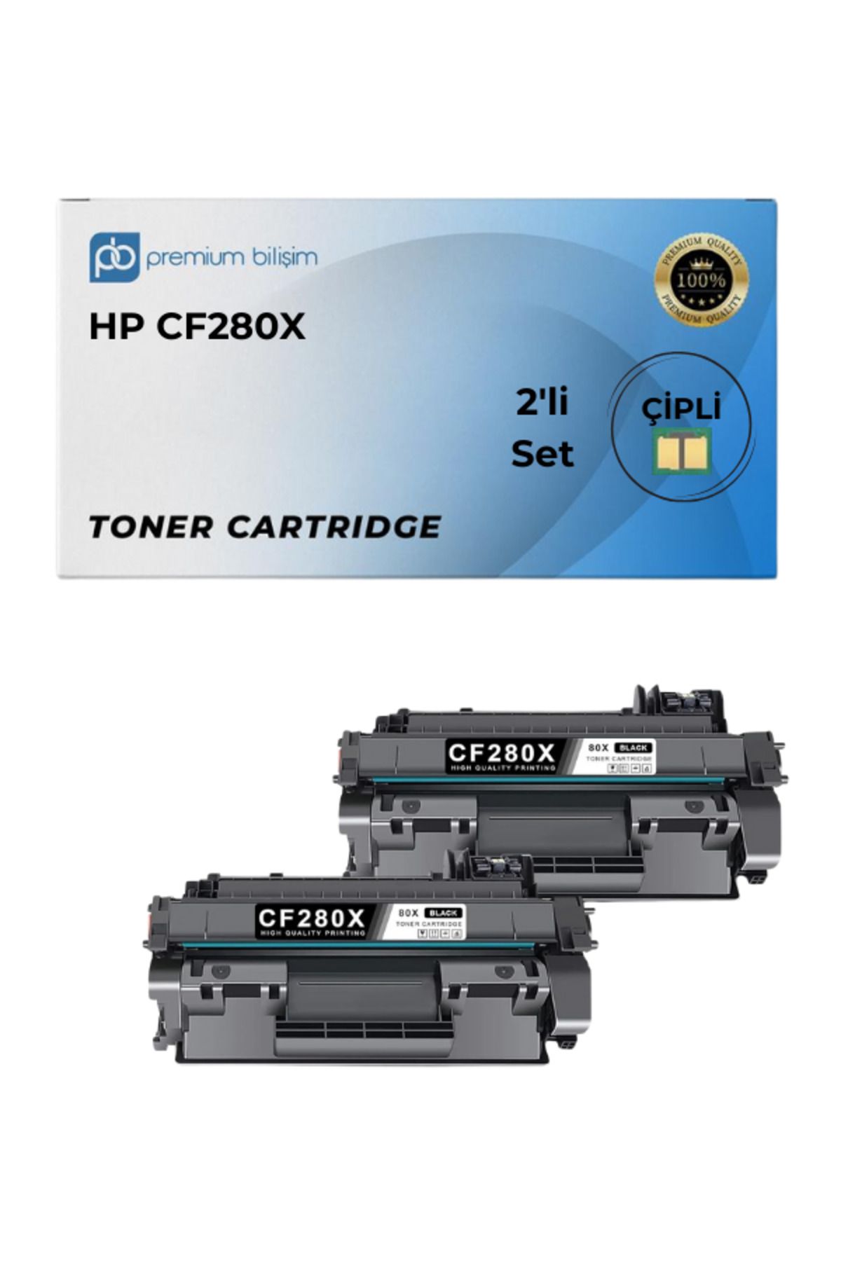 HP CF280X Muadil 2 Adet LaserJet Pro 400 M401a M401d M401dn M401dne M401dw MFP M425dn M425dw