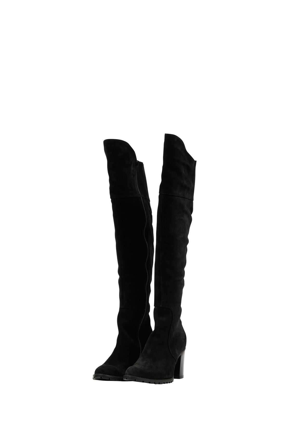 Faina-Verloursleder Overknee-Schuhe 5