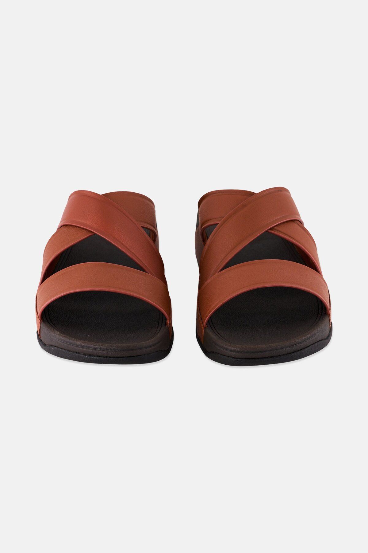 Fitflop-Men Chi Cross Strap Slip On Slides, Dark Tan 4