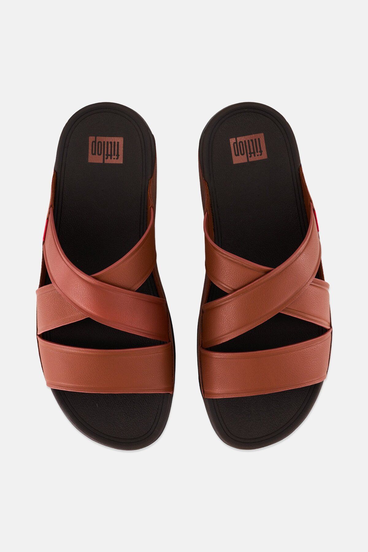 Fitflop-Men Chi Cross Strap Slip On Slides, Dark Tan 3