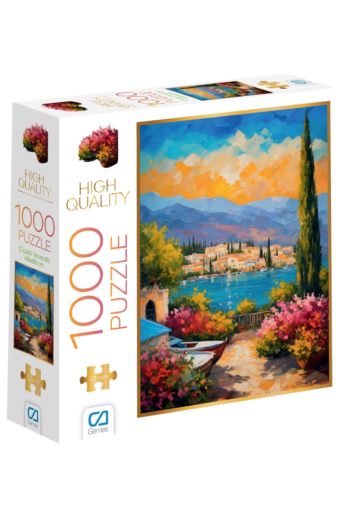 CA Games Çiçekli Veranda 1000 Parça 2,2mm Kalınlık 48x68cm Profesyonel Hobi Puzzle Yapboz Serisi