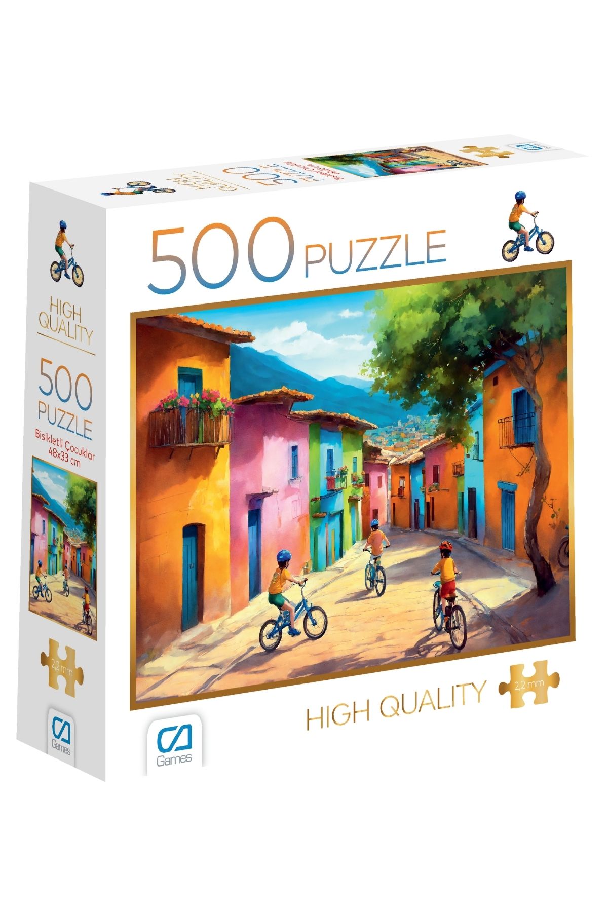 CA Games Bisikletli Çocuklar 500 Parça 2,2mm Kalınlık 48x33cm Profesyonel Hobi Puzzle Yapboz Serisi