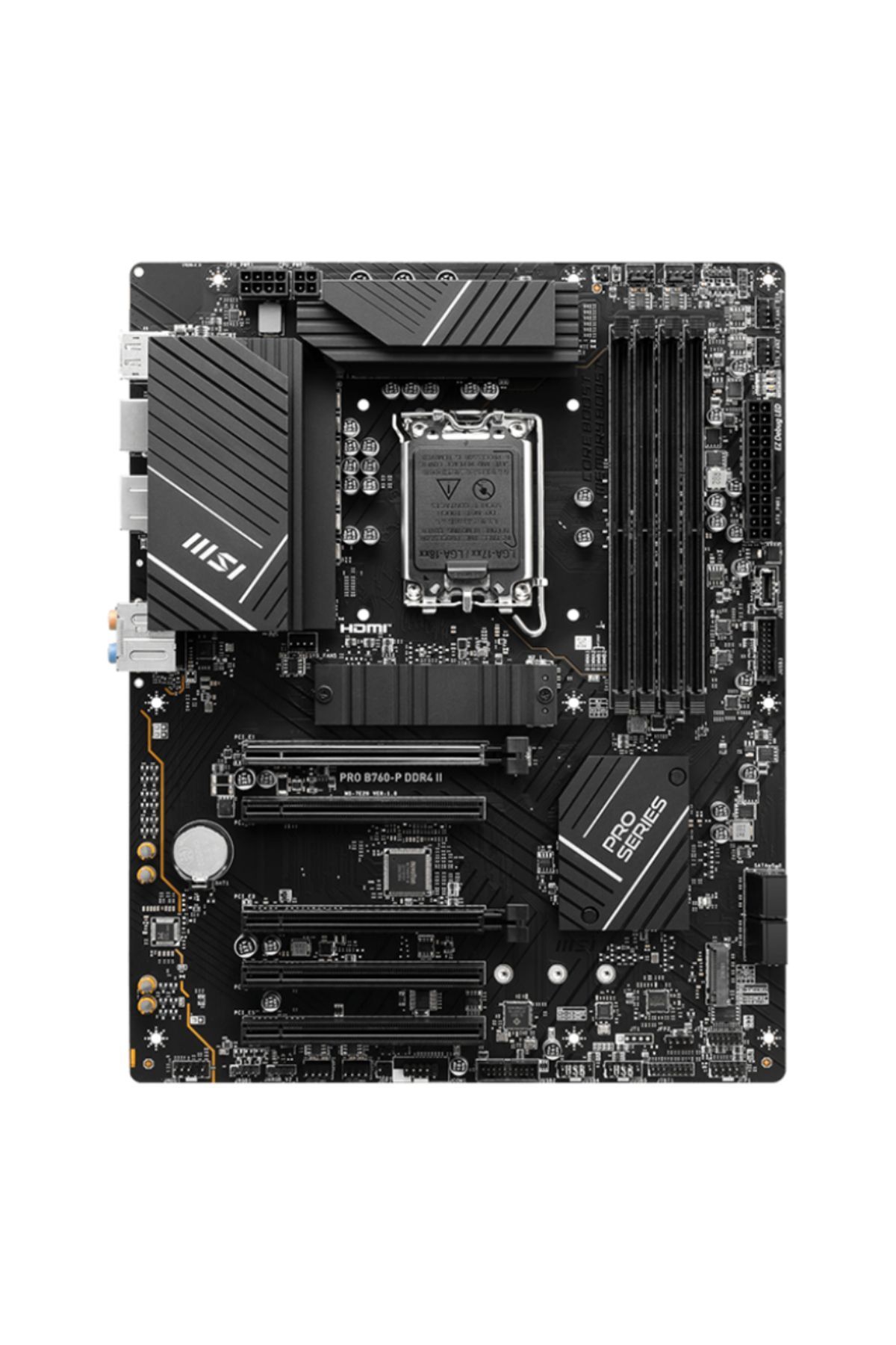 MSI-مقبس Mb Pro B760-p Ddr4 Ii 1700 Ddr4 5333(OC) Pci-e، m.2 Usb3.2 Hdmi، dp 1x 2.5g Lan Atx 2