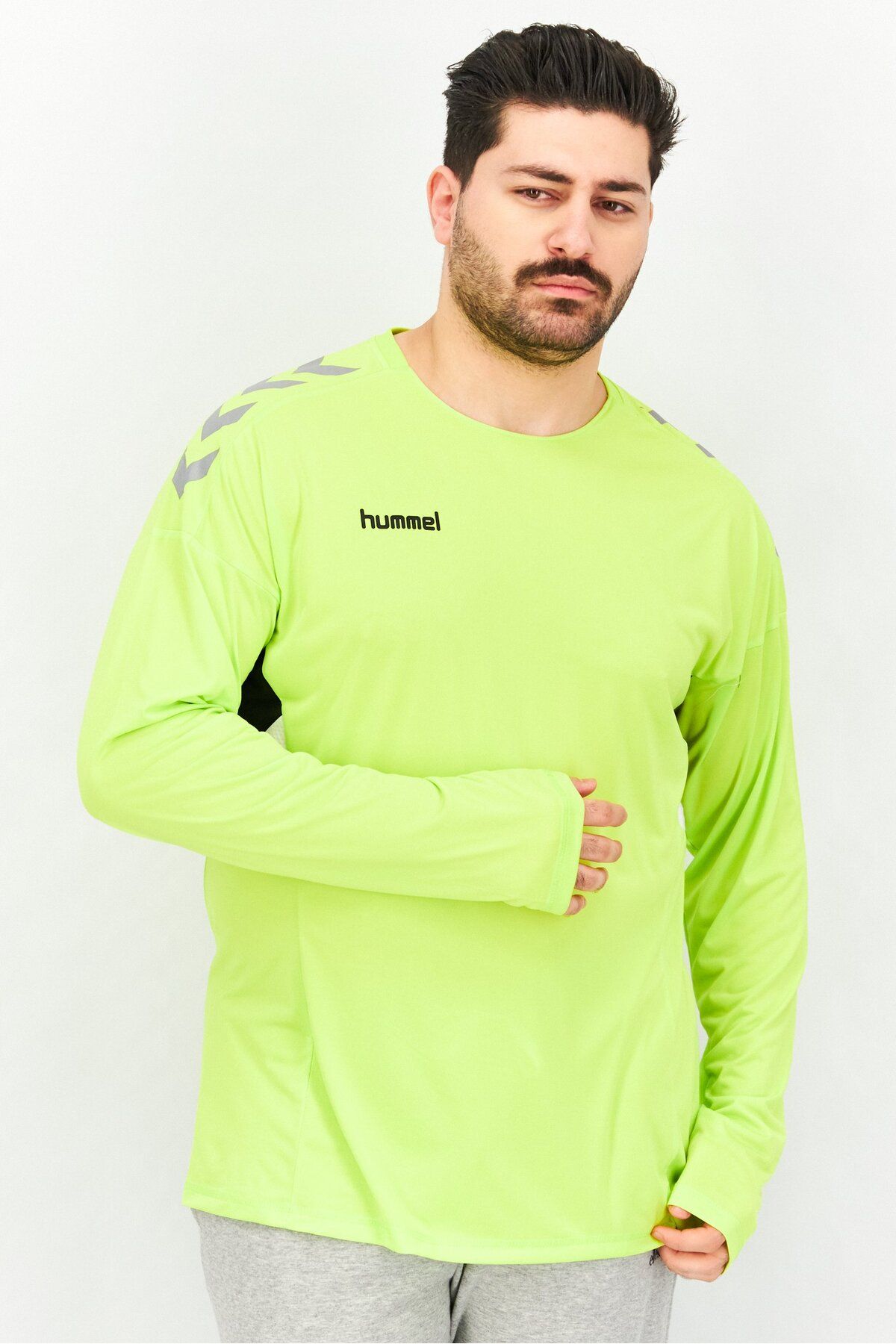 hummel-Men Sportswear Fit Long Sleeves Tech Move T-shirt, Lime 1