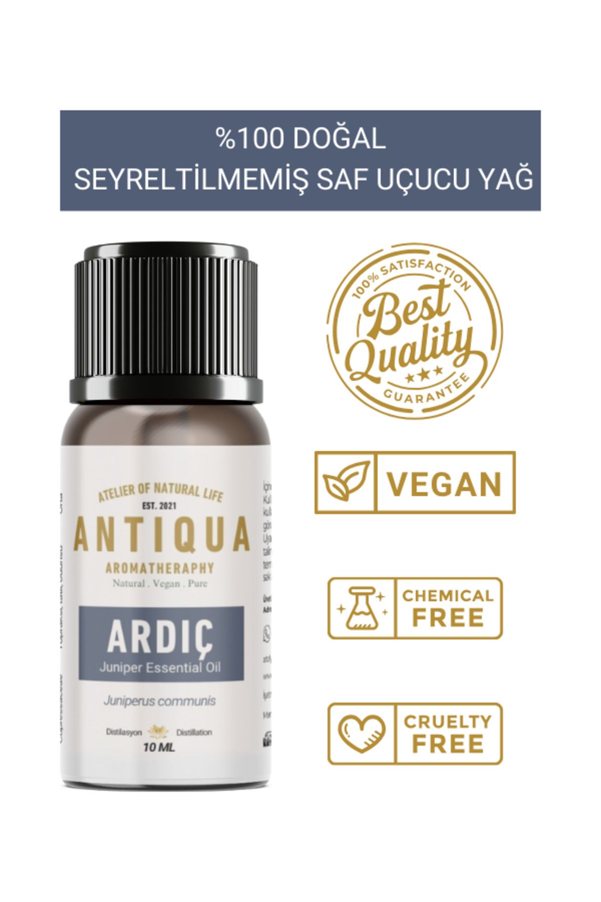 Antiqua Aromaterapi Ardıç (Juniper) Uçucu Yağı 10 Ml (Seyreltilmemiş Ürün, %100 Doğal ve Saf)