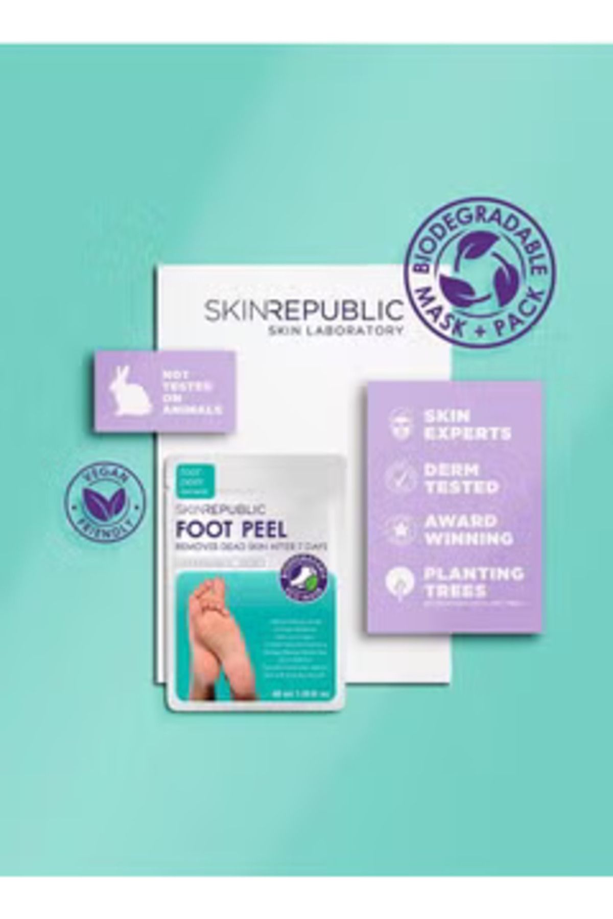 Skin Republic-مقشر القدم يزيل الجلد الميت بعد 7 أيام، يصلح القدمين الجافة والتالفة 40 مل - عبوة من 3 قطع 7