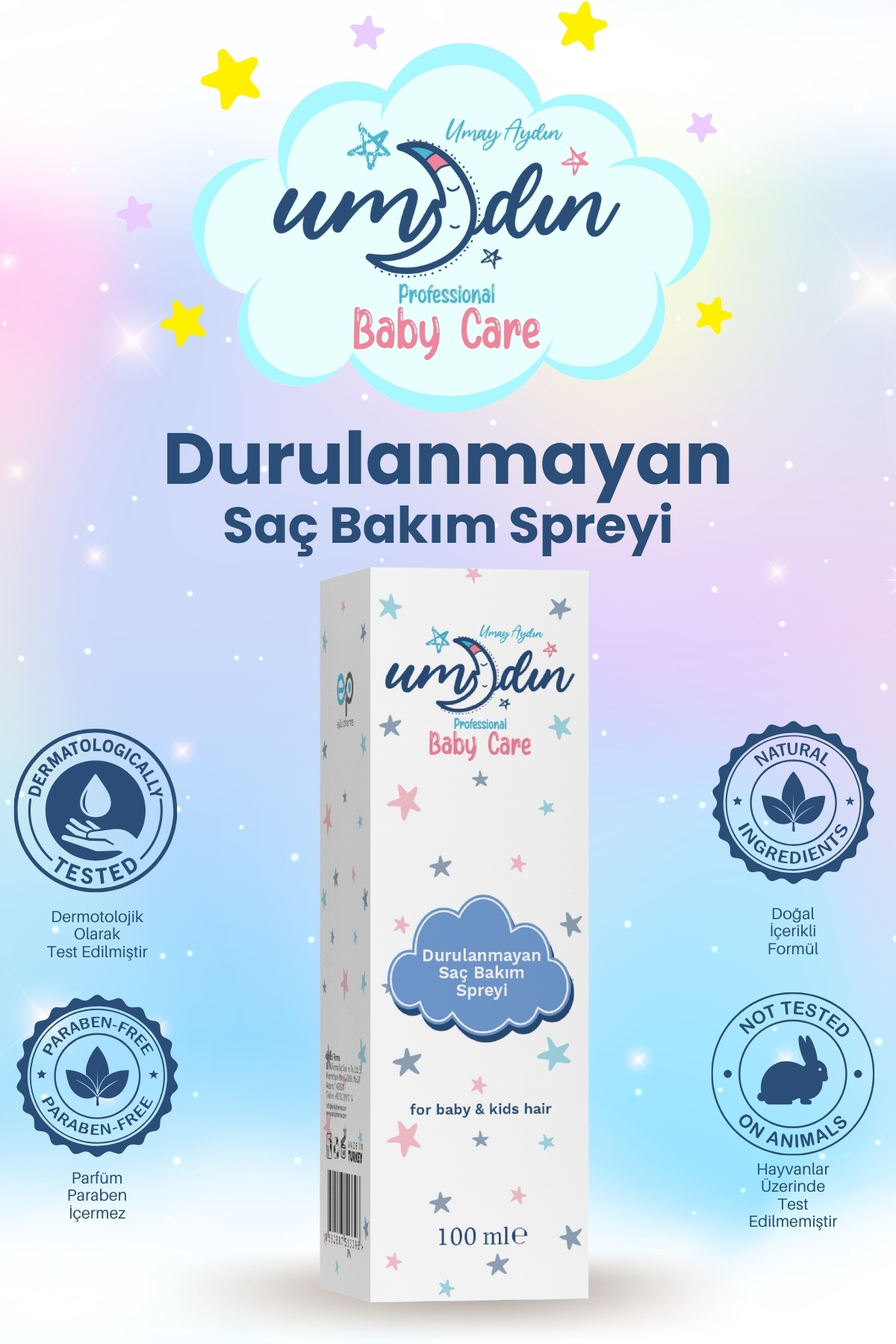 Umay Aydın Durulanmayan Saç Bakım Kolay Tarama Spreyi 100 ML — 8682887518339 — تصویر 3 از 5