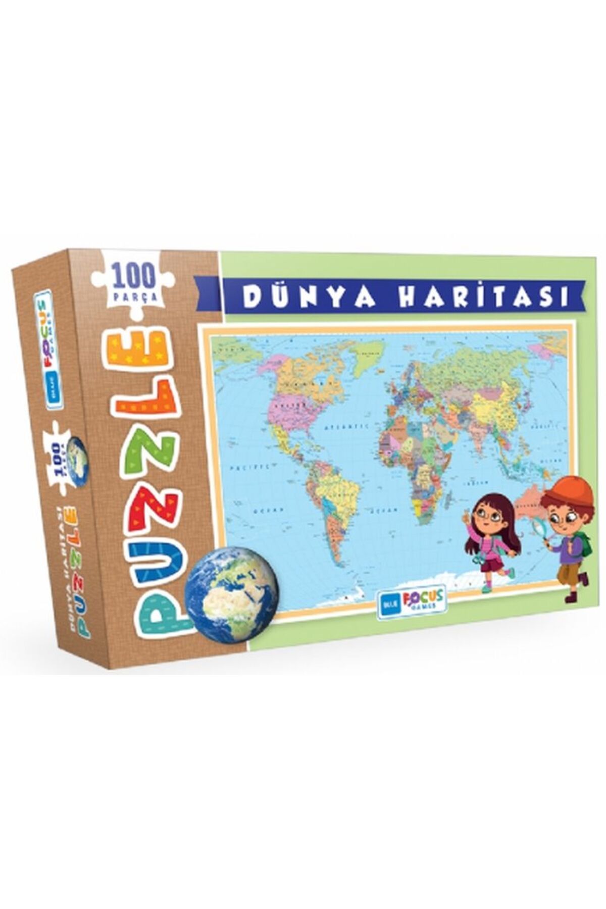 Blue Focus Yayınları Blue Focus Dünya Haritası - Puzzle 100 Parça