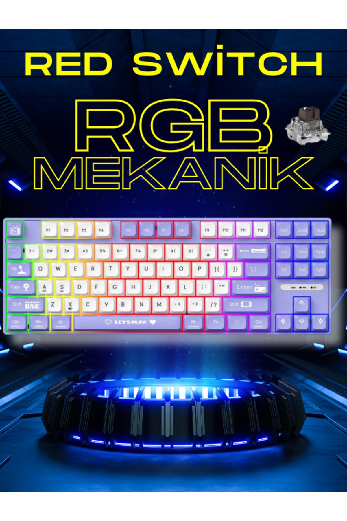 Smith Ajazz Ak870 Rgb Mc Kablolu Mekanik Brown Switch Gaming Oyun Klavyesi