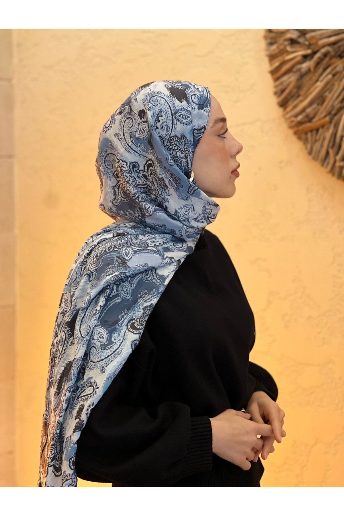 Modakaşmir-Abstract Ethnic Pattern Bamboo Shawl 2