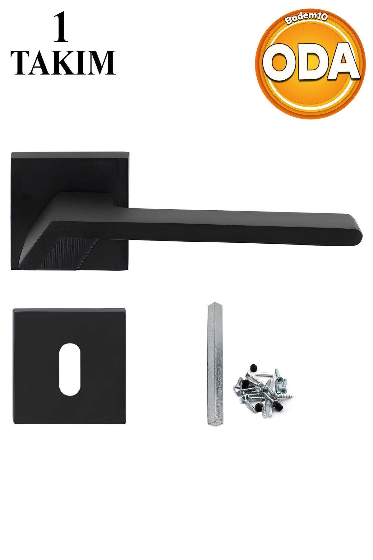 Badem10-Solar Room Door Handle Matte Black Fits Right to Left Front Rear Room Door 1 Set 1