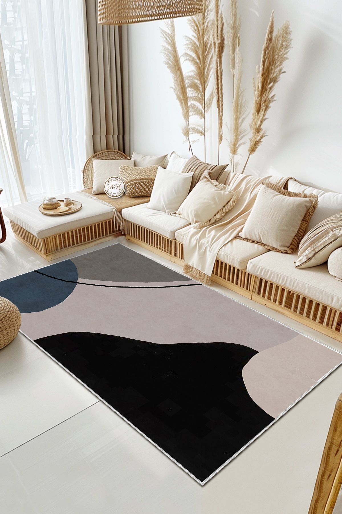 Alina Carpet Eco Touch Süngersiz Konspet Tasarım Dijital Baskılı  Salon Halısı Mutfak Halısı