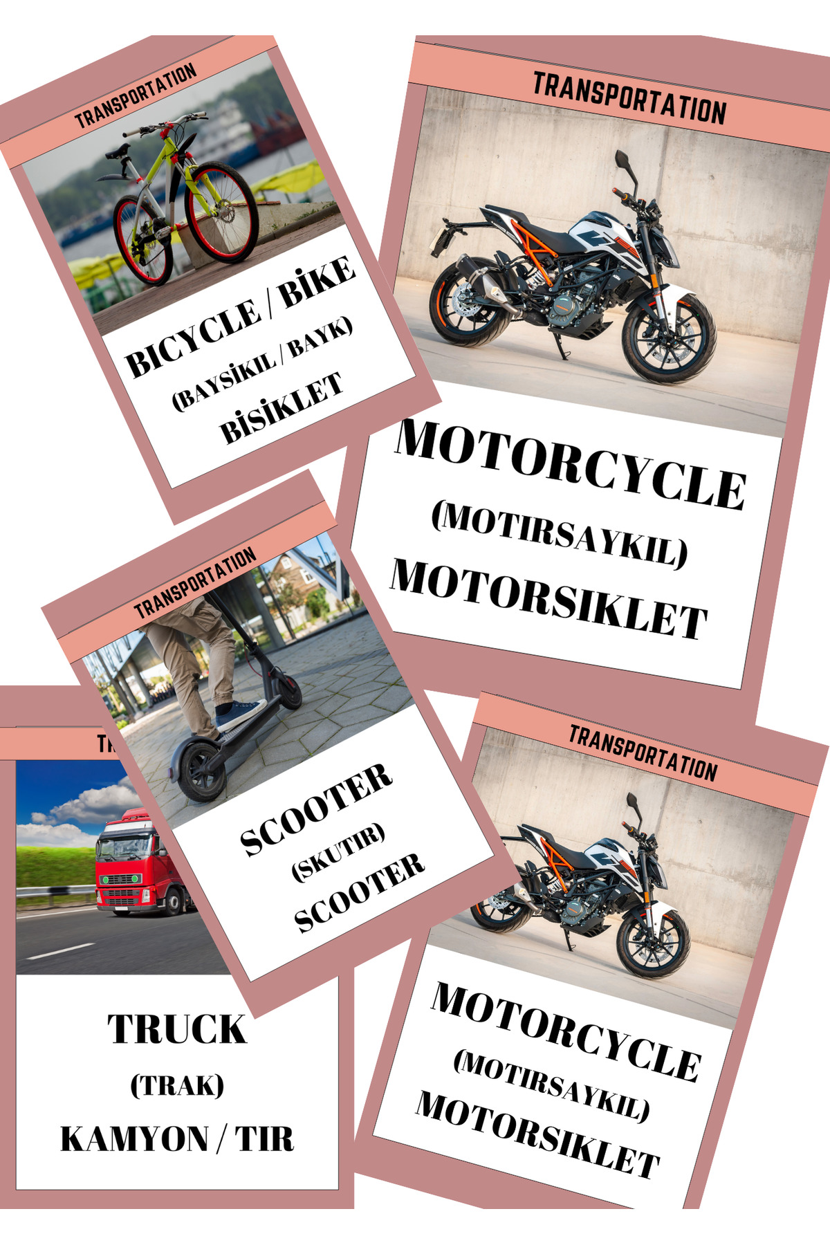 Baby İngilizce Ulaşım Flash Kartları Eğitim Seti fotoğrafı 2 (önizleme)