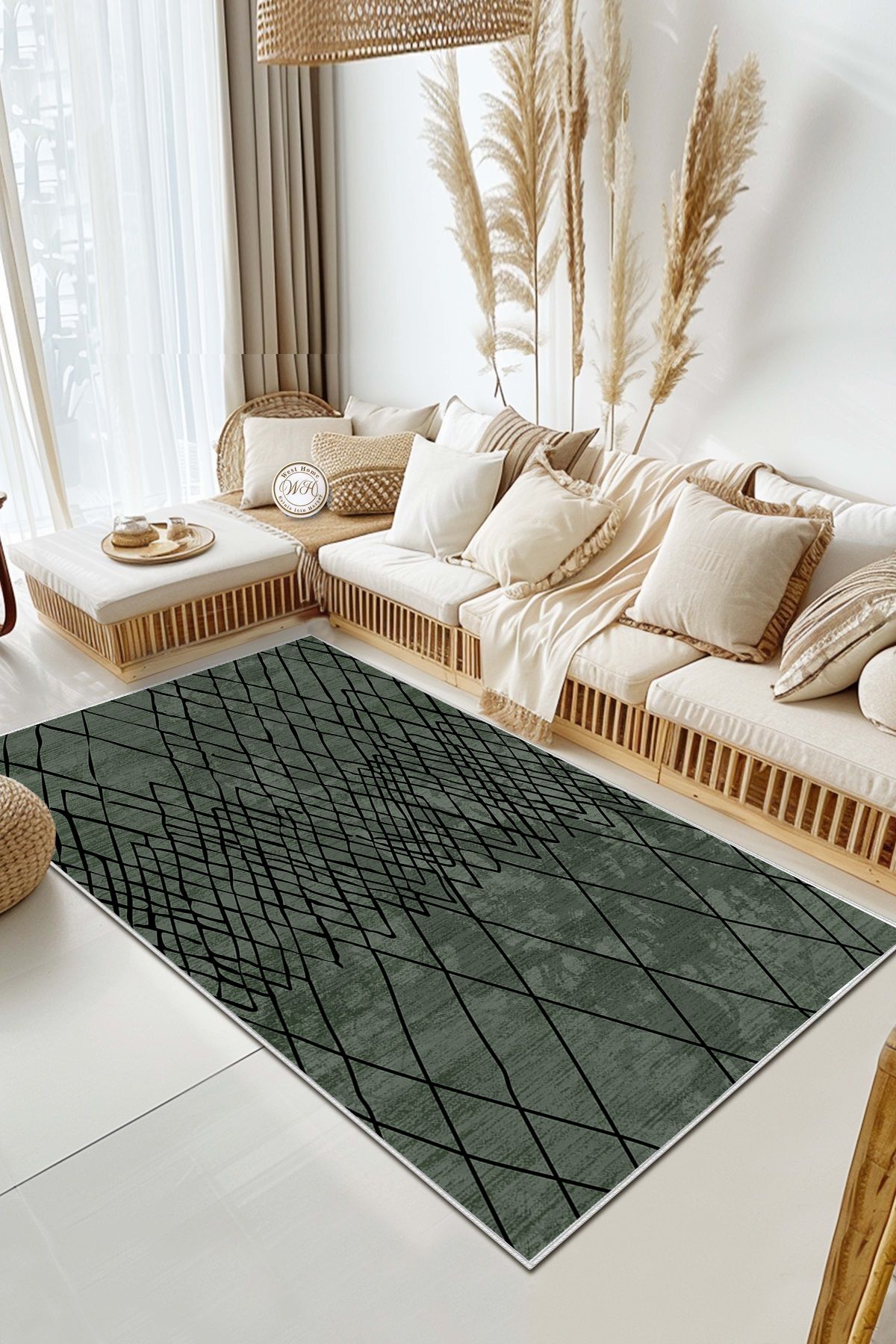 Alina Carpet Eco Touch Süngersiz Konspet Tasarım Dijital Baskılı  Salon Halısı Mutfak Halısı