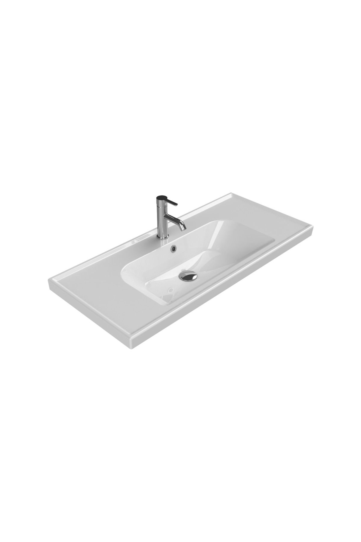 Turkuaz Seramik Frame Etajerli Lavabo 100 x 45 cm