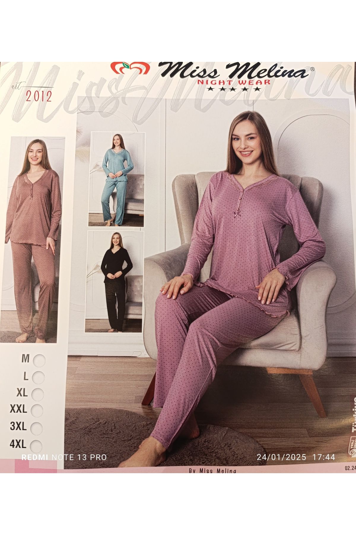 misslike fashion Viskon bambu kadın büyük beden pijama takımı