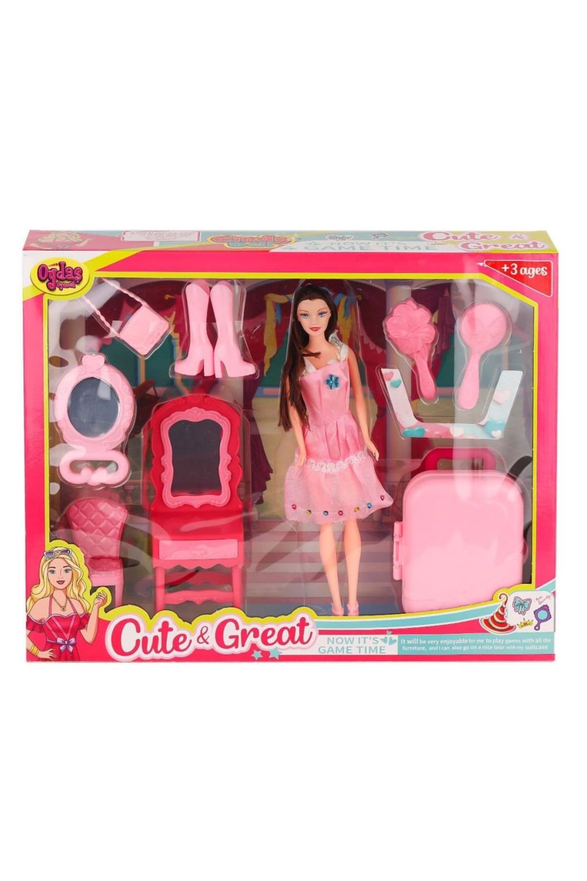 DEPOT Nessiworld 02454 Cindy Doll Bavullu Makyaj Masalı Bebek -Oydaş Oyuncak