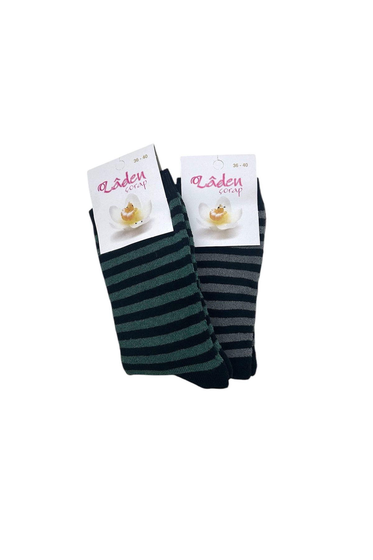 Black Arden Socks Çizgili Havlu Çorabı 2^li