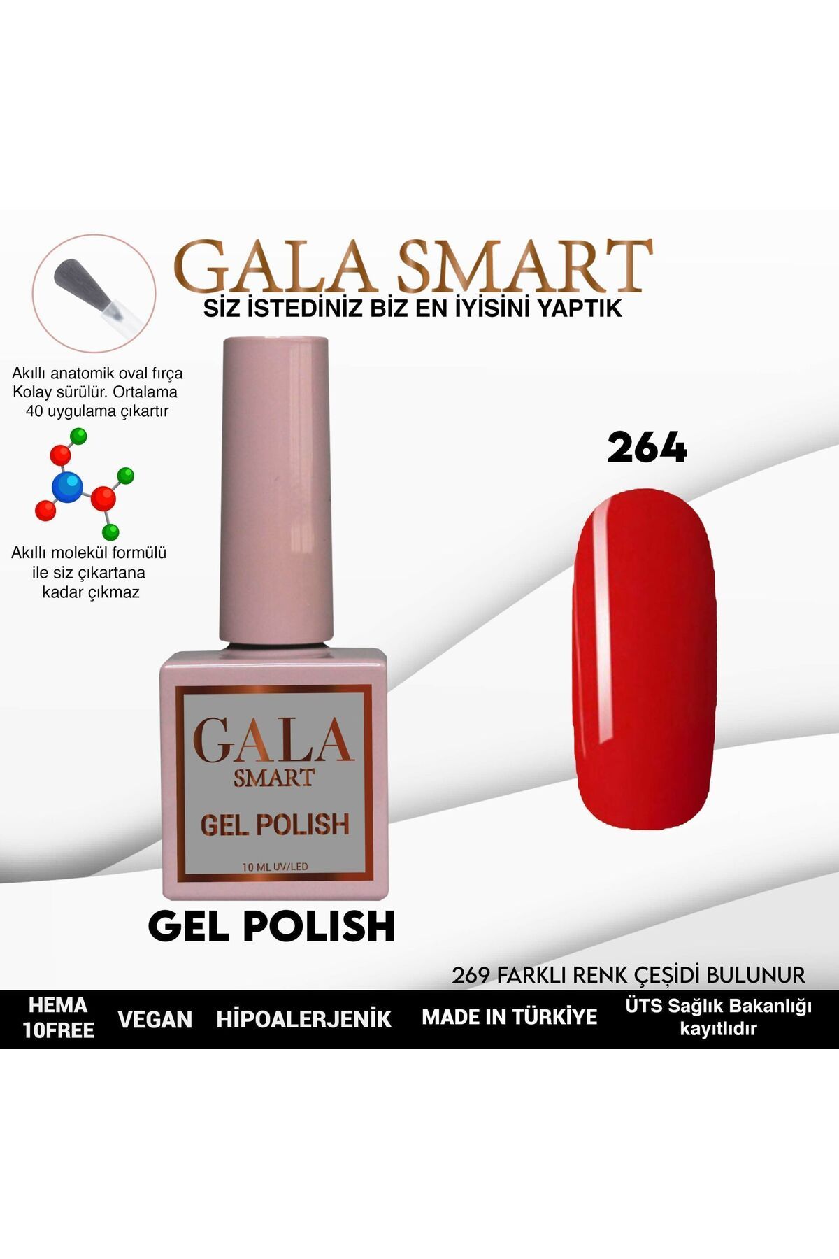 gala smart Classic Kalıcı Oje 10ml No:264