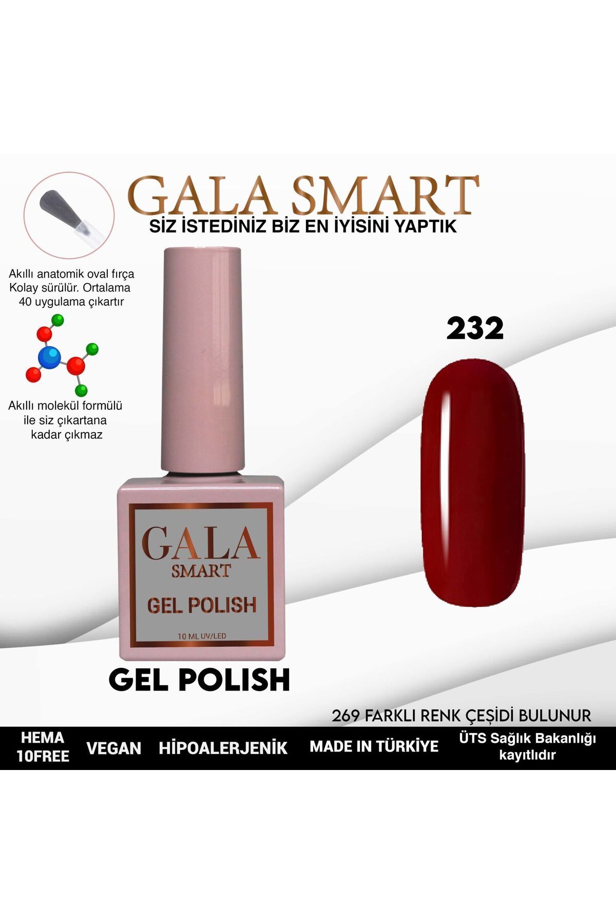 gala smart Classic Kalıcı Oje 10ml No:232