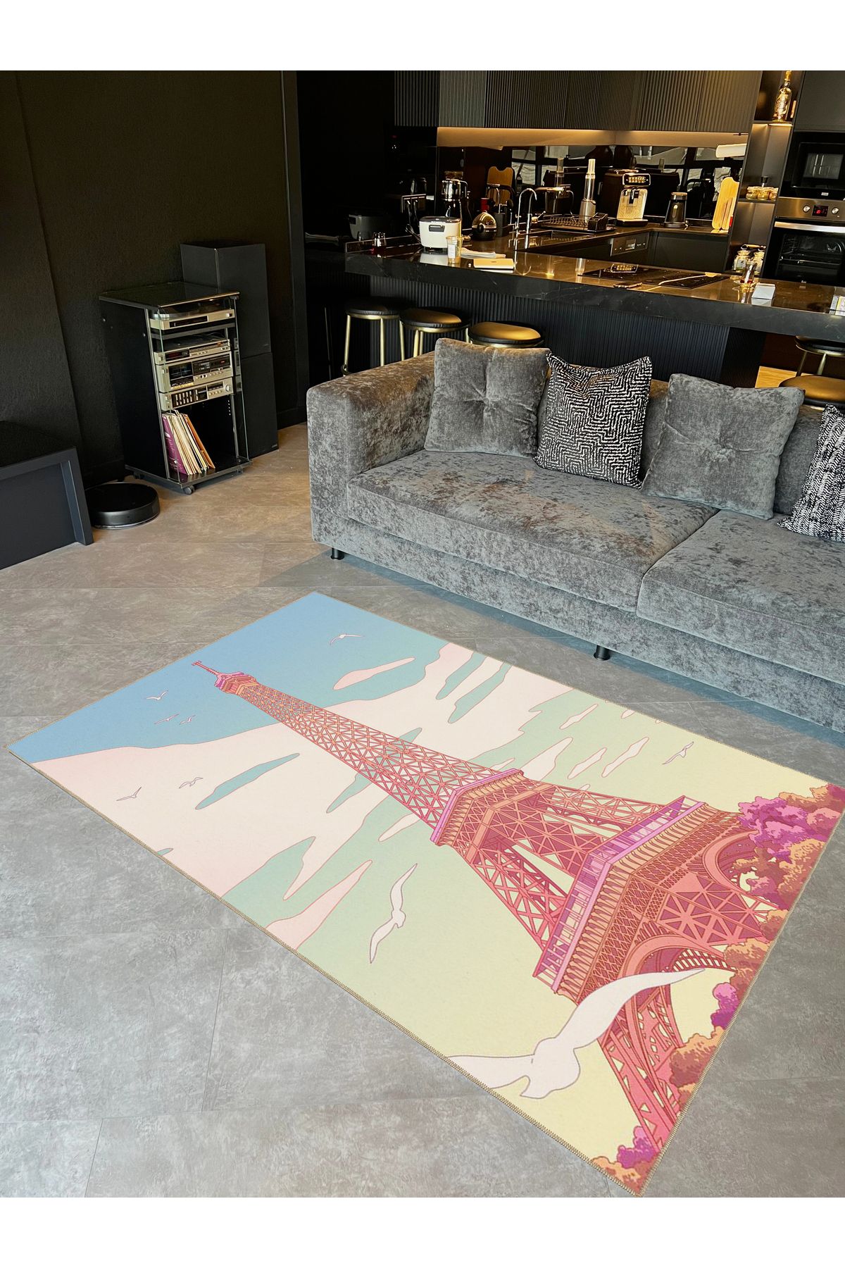 Rugs Modern Halı Buse Koleksiyonu Çok Renkli Pastel Tonlarda Eyfel Desenli Dokuma Taban Modern Dekoratif Halı buse26