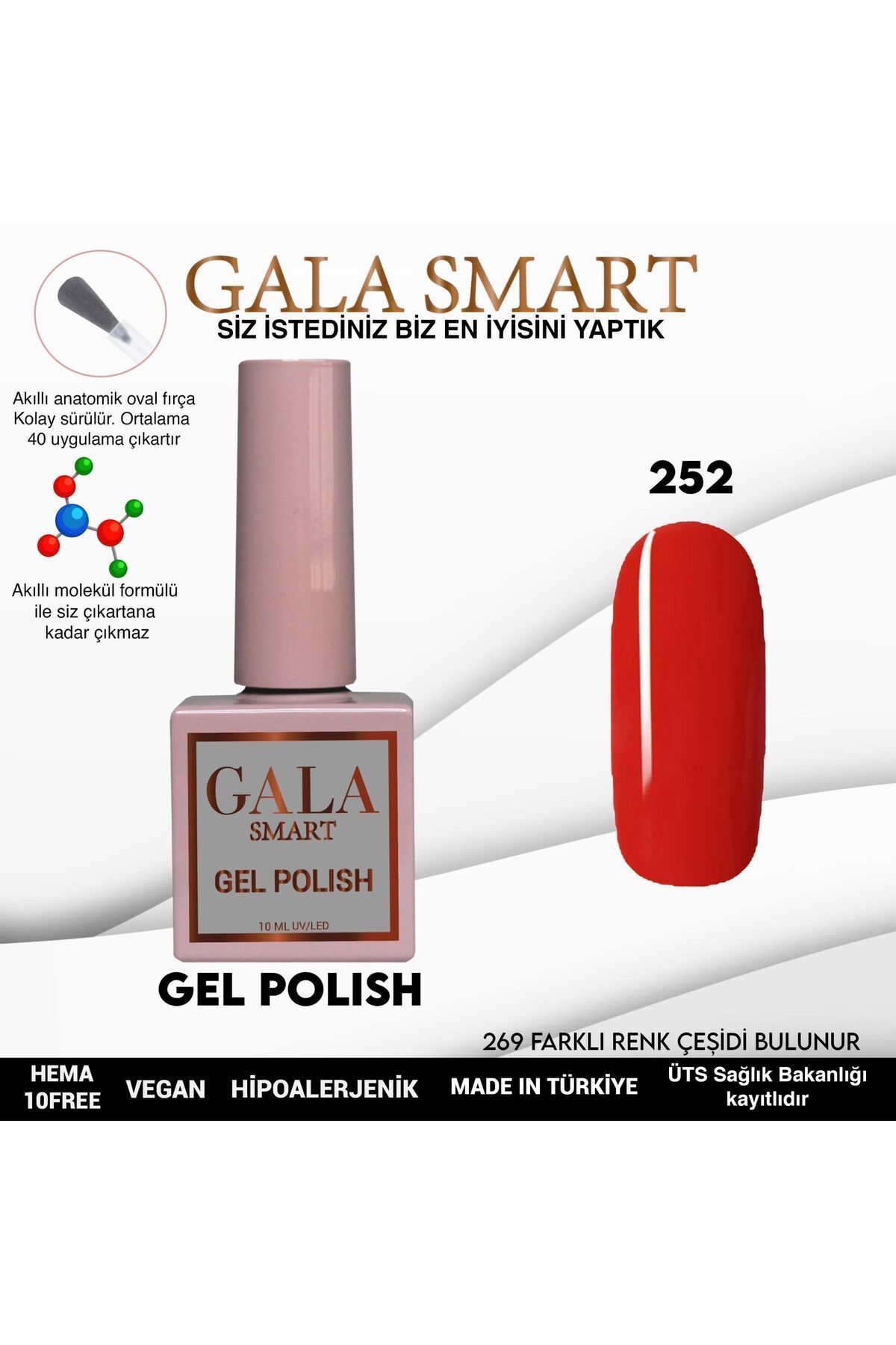 gala smart Classic Kalıcı Oje 10ml No:252