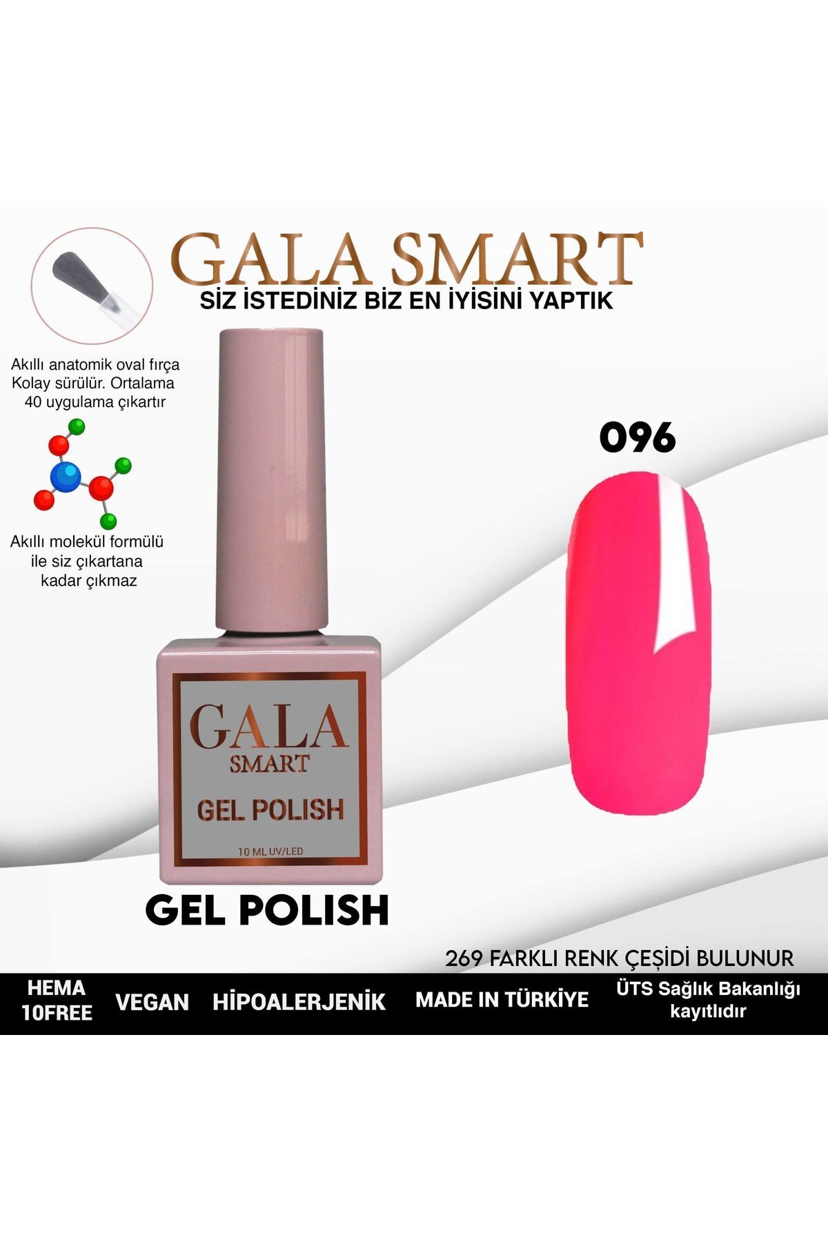 gala smart Classic Kalıcı Oje 10ml No:096