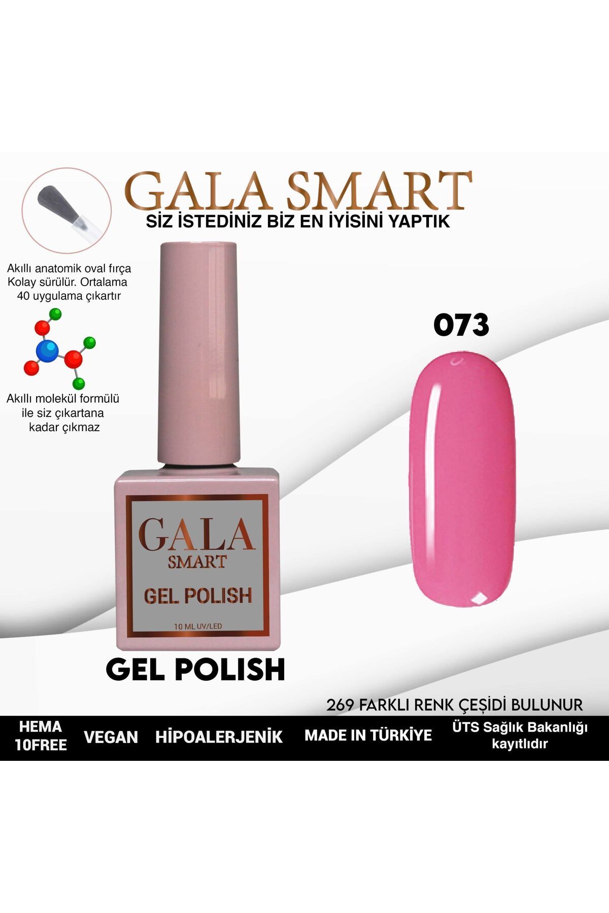 gala smart Classic Kalıcı Oje 10ml No:073