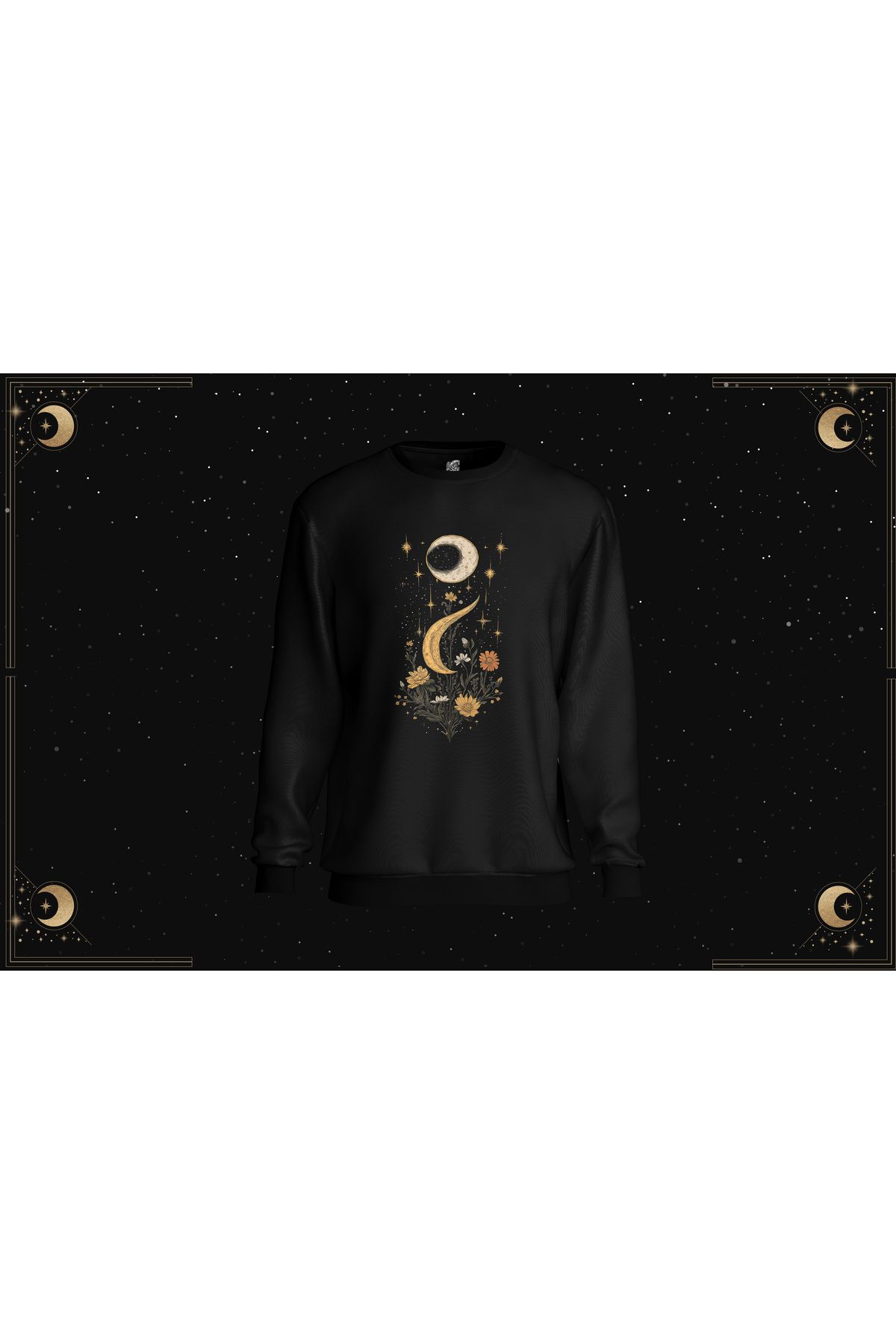 TASARIMATİK Ay ve Çiçeklerin Dansı Sweatshirt