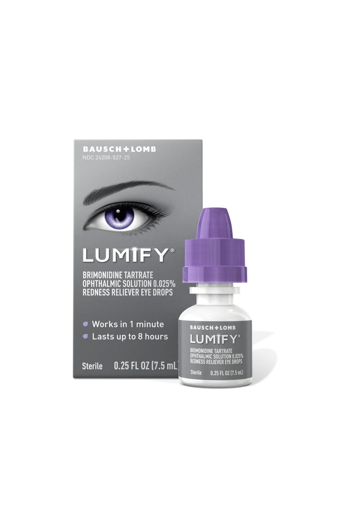 Lumify , LUMIFY , Redness Reliever Eye Drops, For Whiter & Brighter Looking Eyes, 0.25 Fl Oz (7.5 Ml)