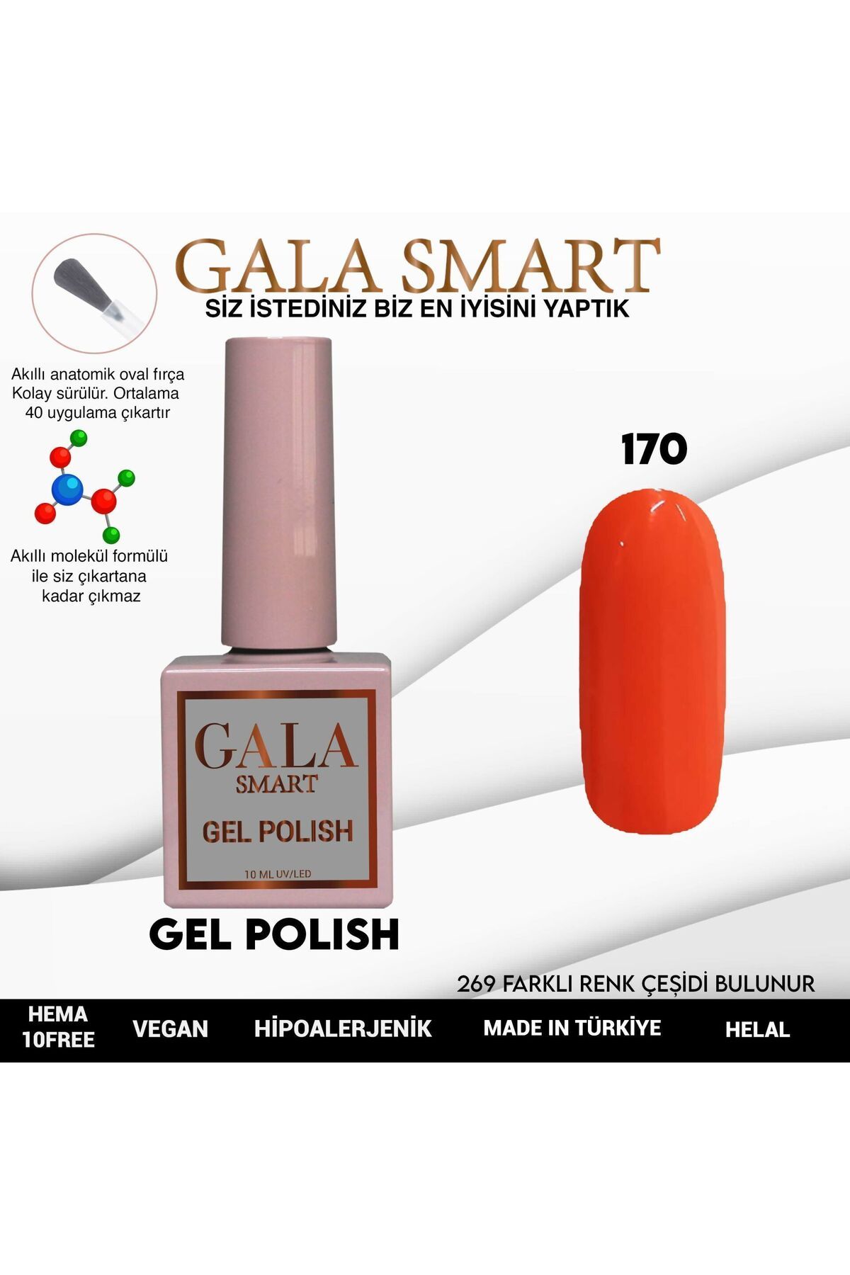 gala smart Classic Kalıcı Oje 10ml No:170