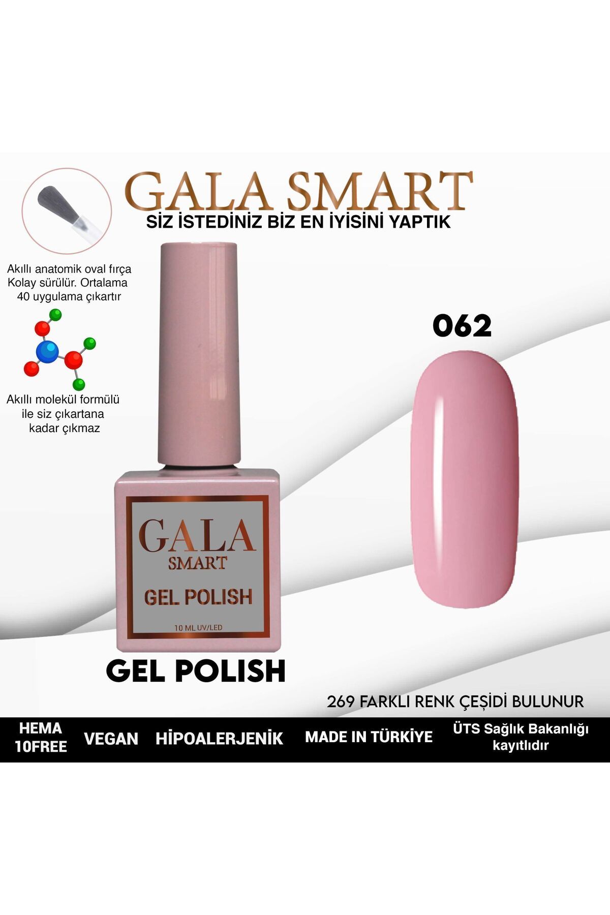 gala smart Classic Kalıcı Oje 10ml No:062