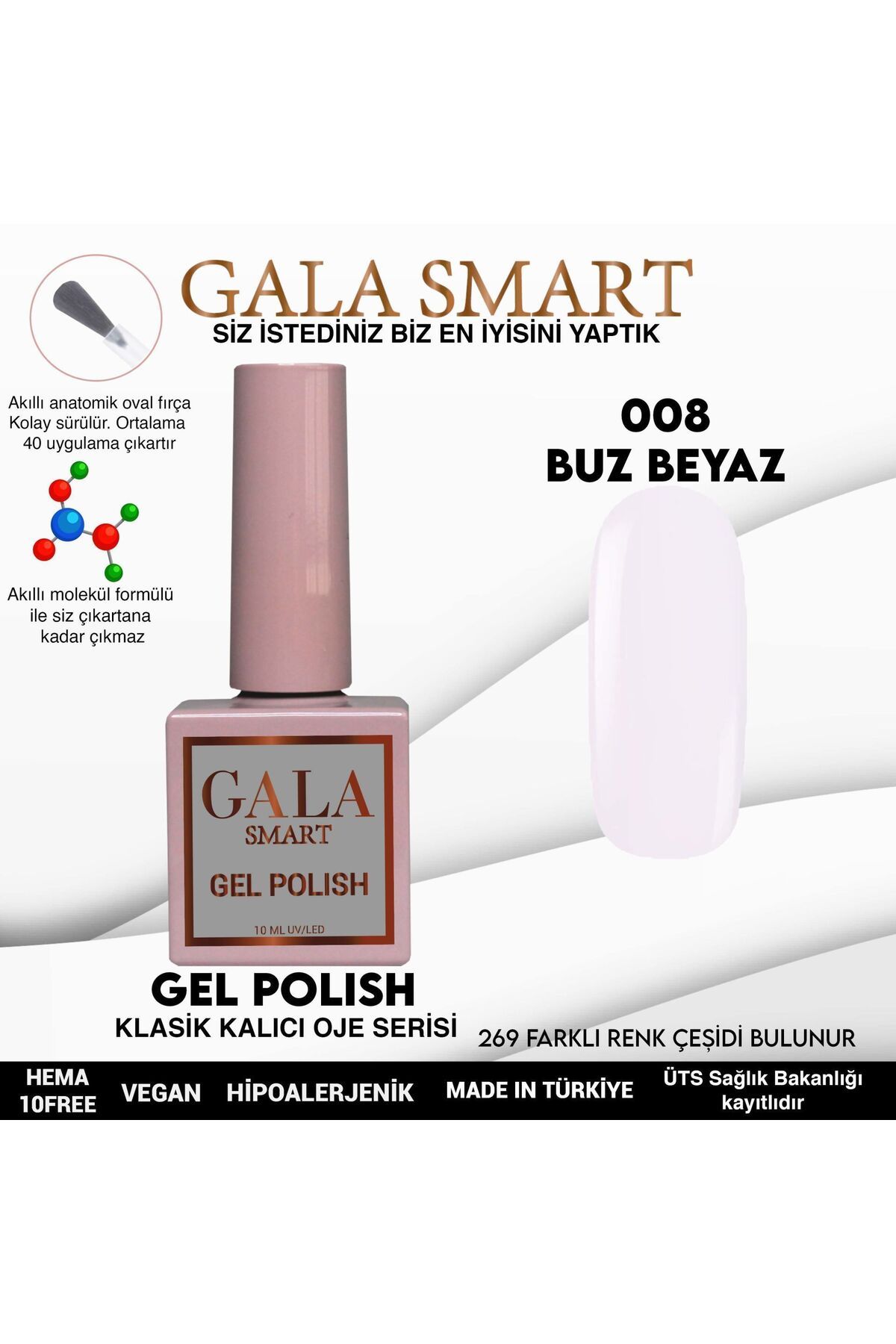 gala smart Classic Kalıcı Oje 10ml No:008