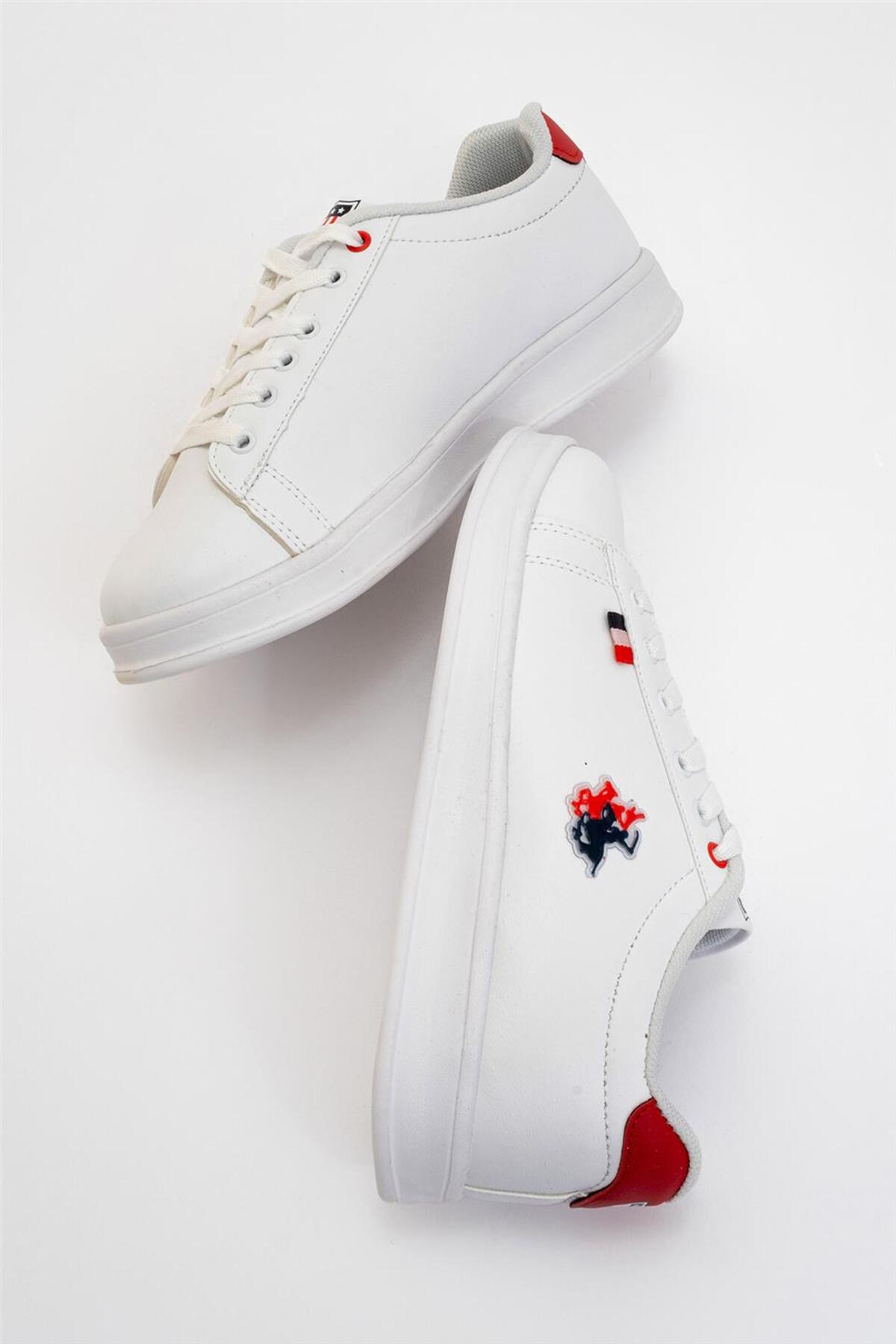 Liger Unisex Sneakers Günlük Spor Ayakkabı Beyaz - Kırmızı görsel 6