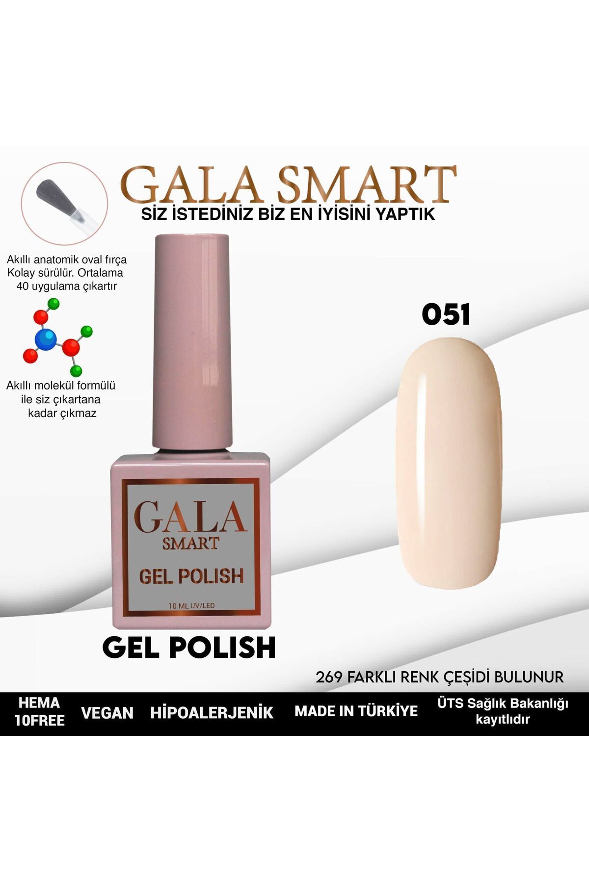 gala smart Classic Kalıcı Oje 10ml No:051