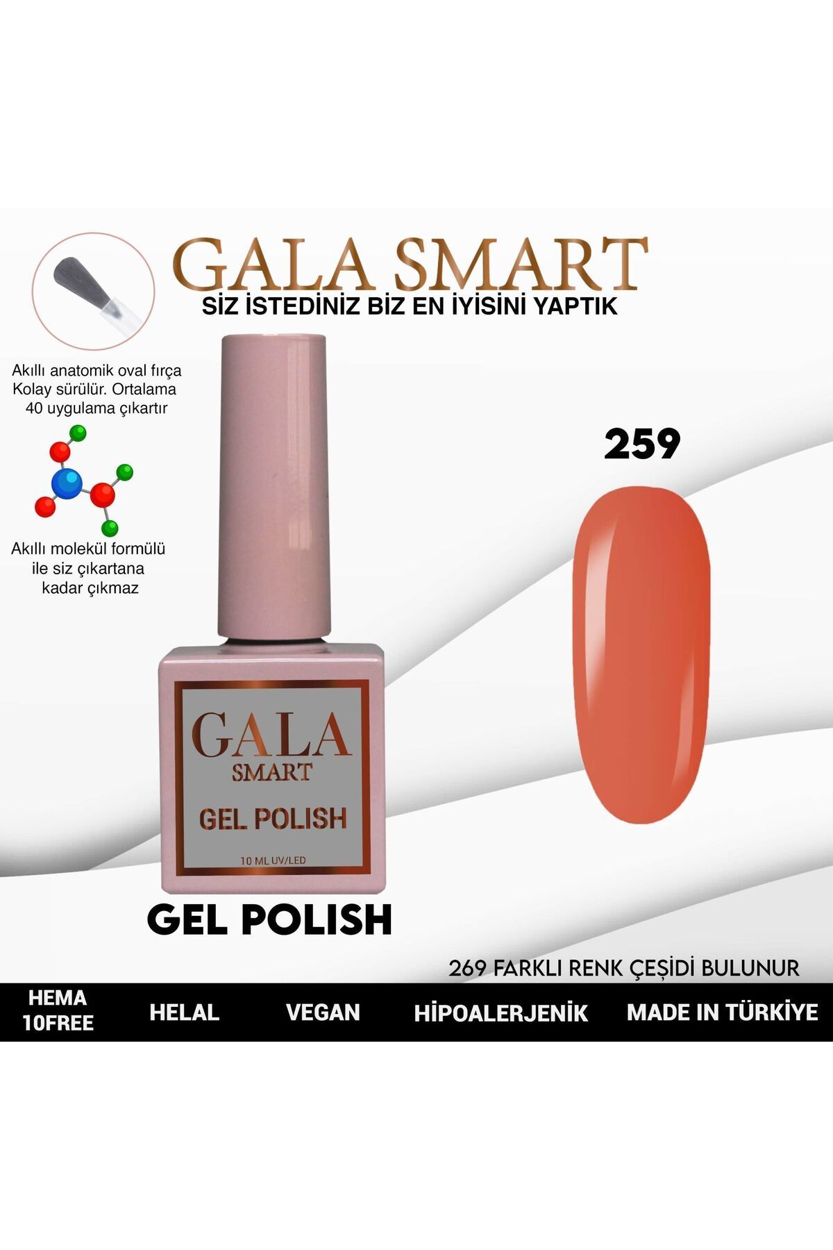 gala smart Classic Kalıcı Oje 10ml No:259