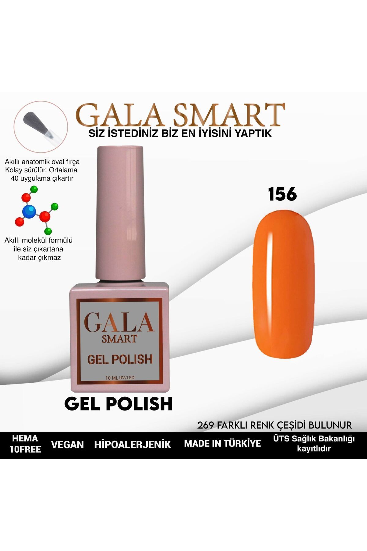 gala smart Classic Kalıcı Oje 10ml No:156