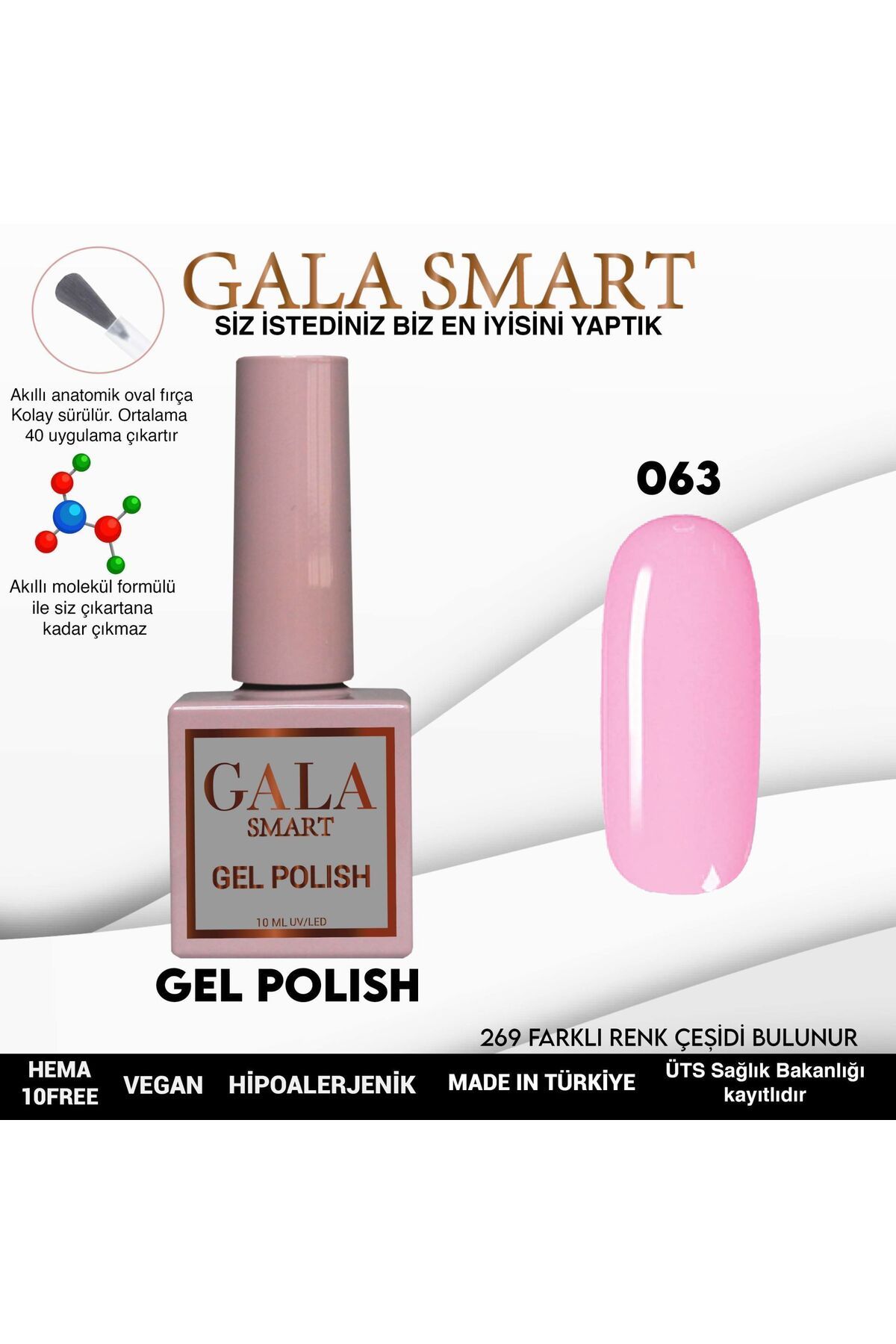 gala smart Classic Kalıcı Oje 10ml No:063