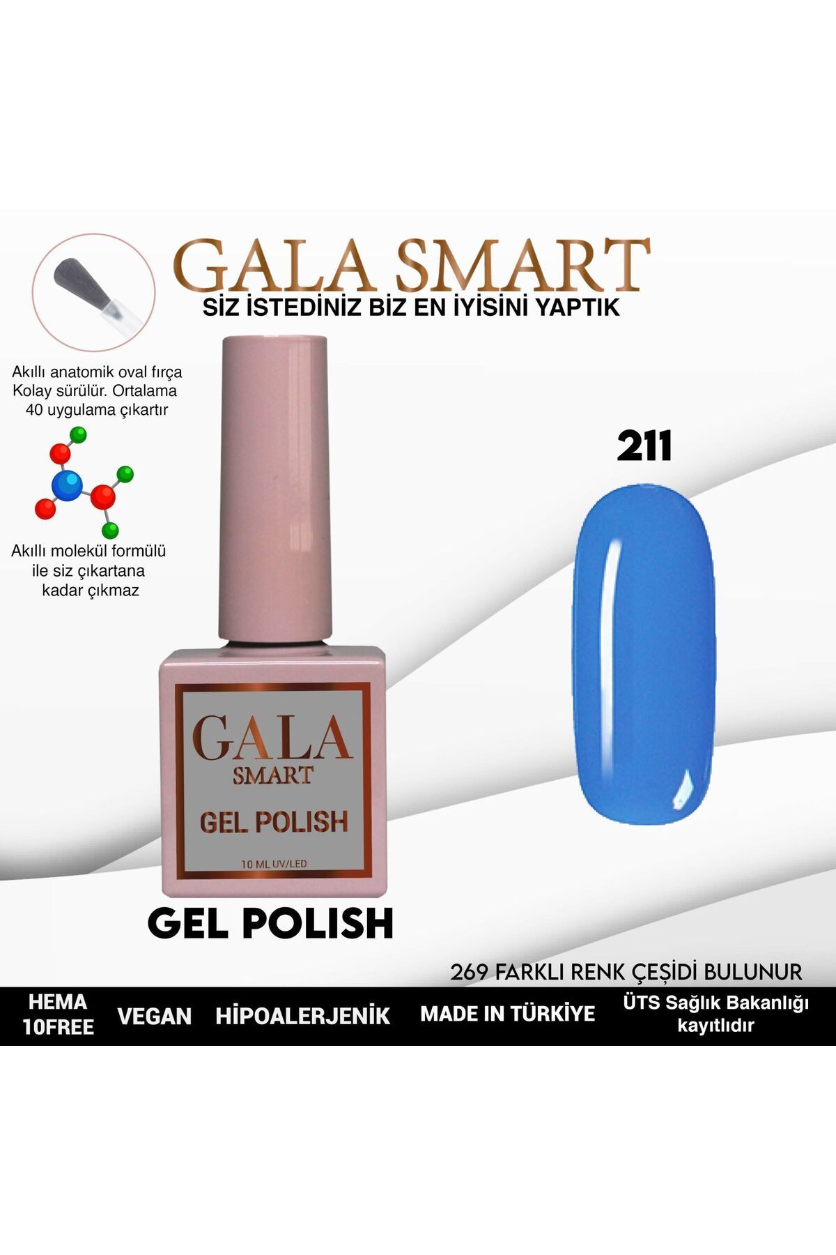 gala smart Classic Kalıcı Oje 10ml No:211