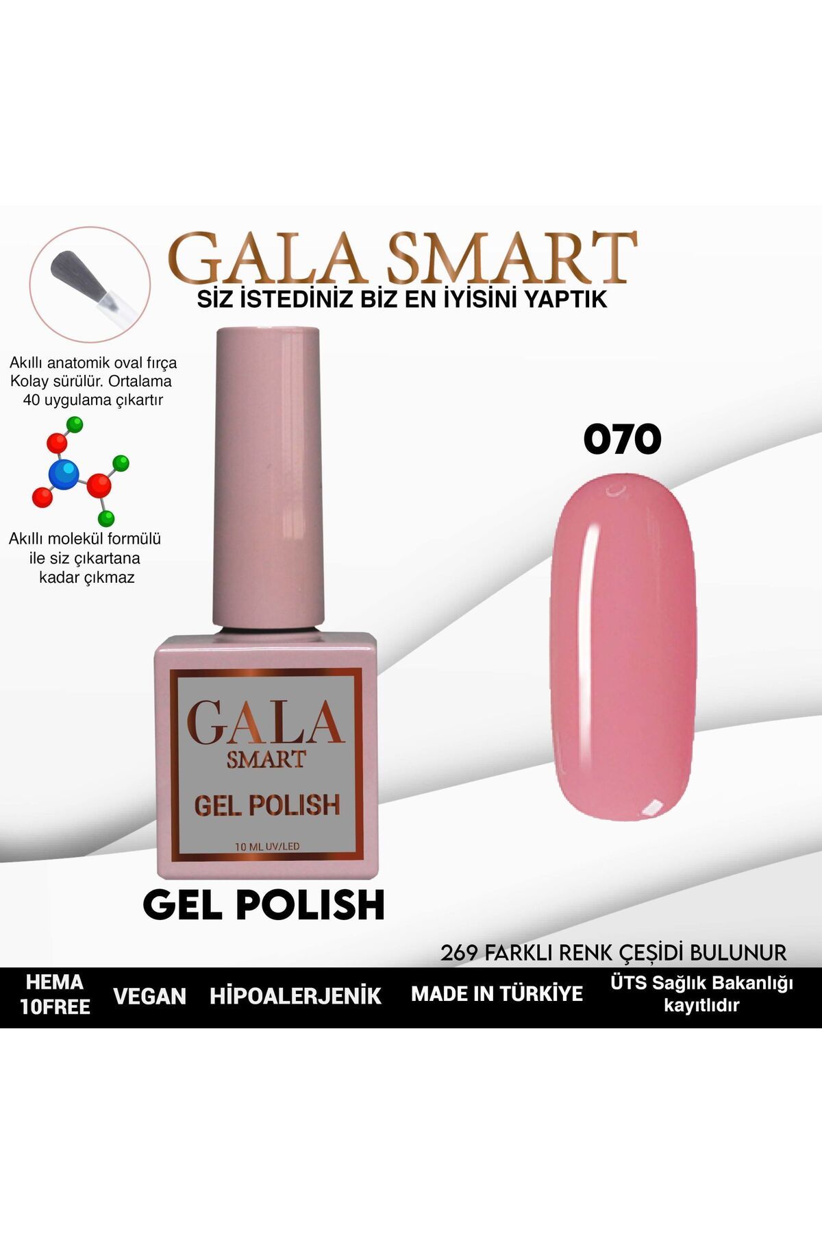 gala smart Classic Kalıcı Oje 10ml No:070