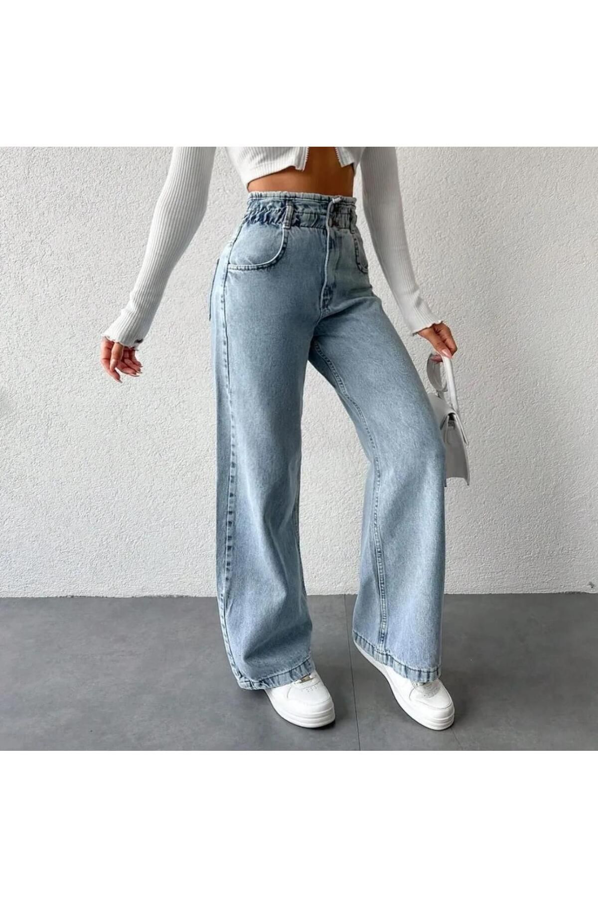 Pelin BOL PAÇA BELİ LASTİKLİ PALAZZO JEANS