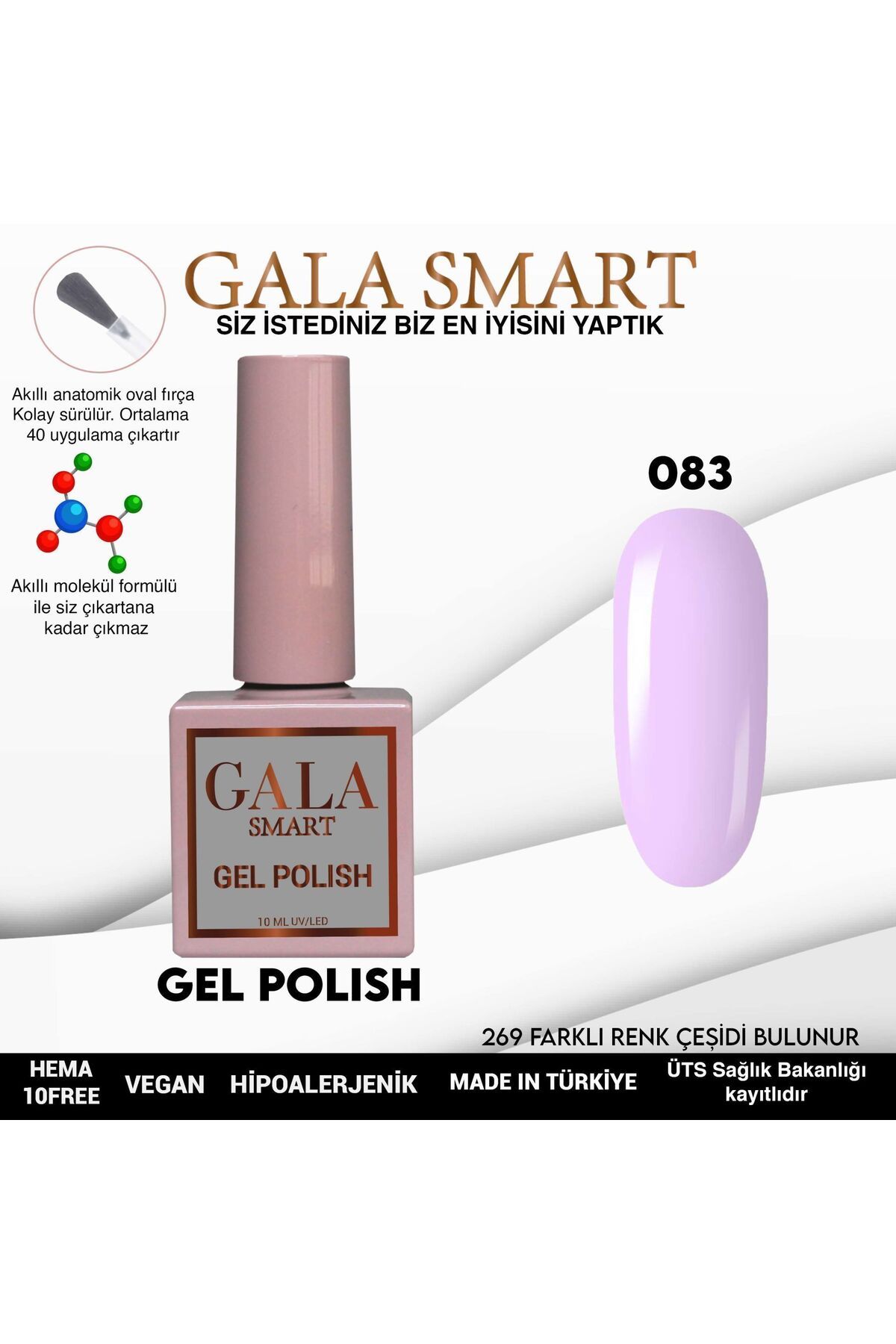 gala smart Classic Kalıcı Oje 10ml No:083