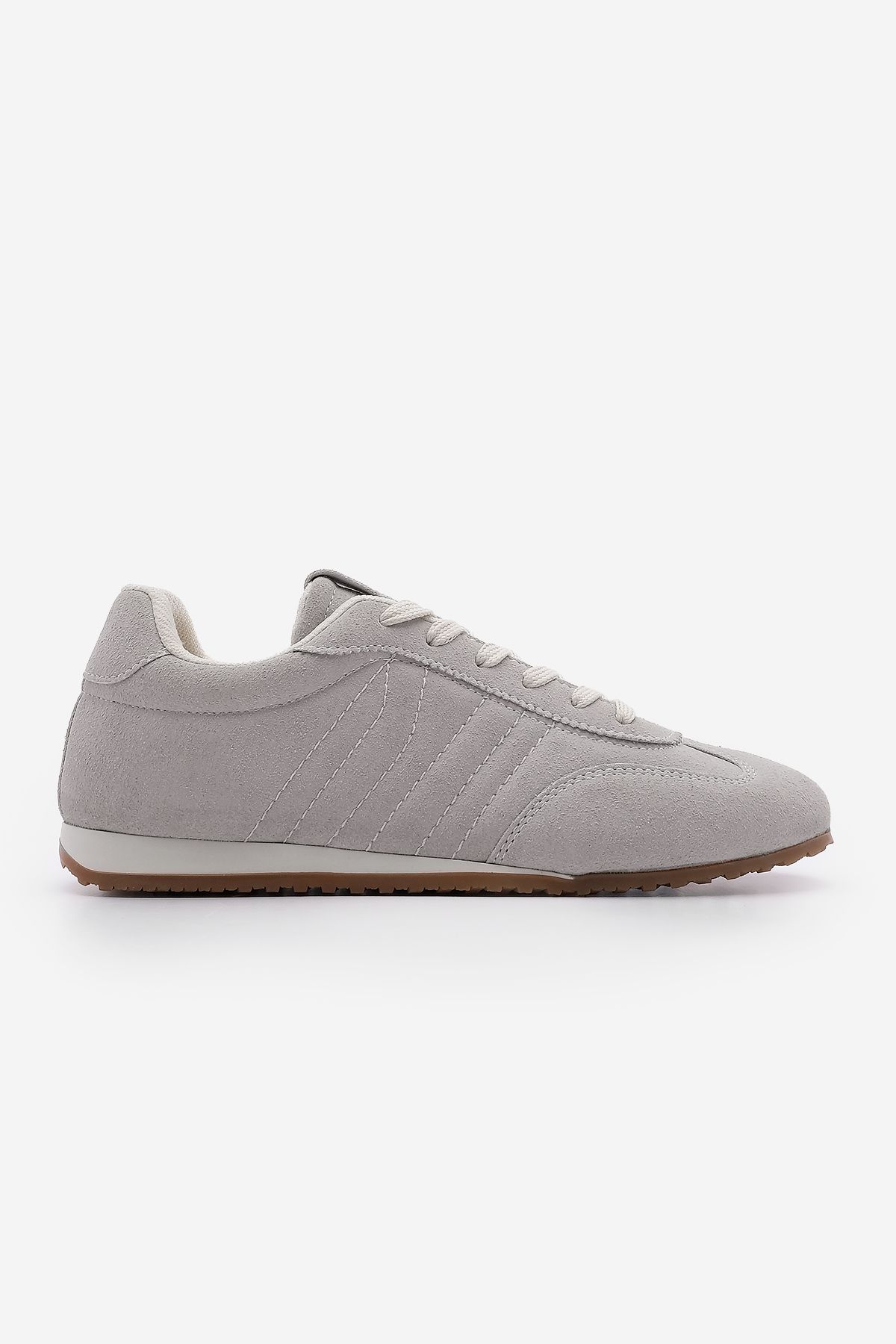 Marjin-Zonya Grey Suede Γυναικεία Sneaker - Ραμμένα Αθλητικά Παπούτσια 3