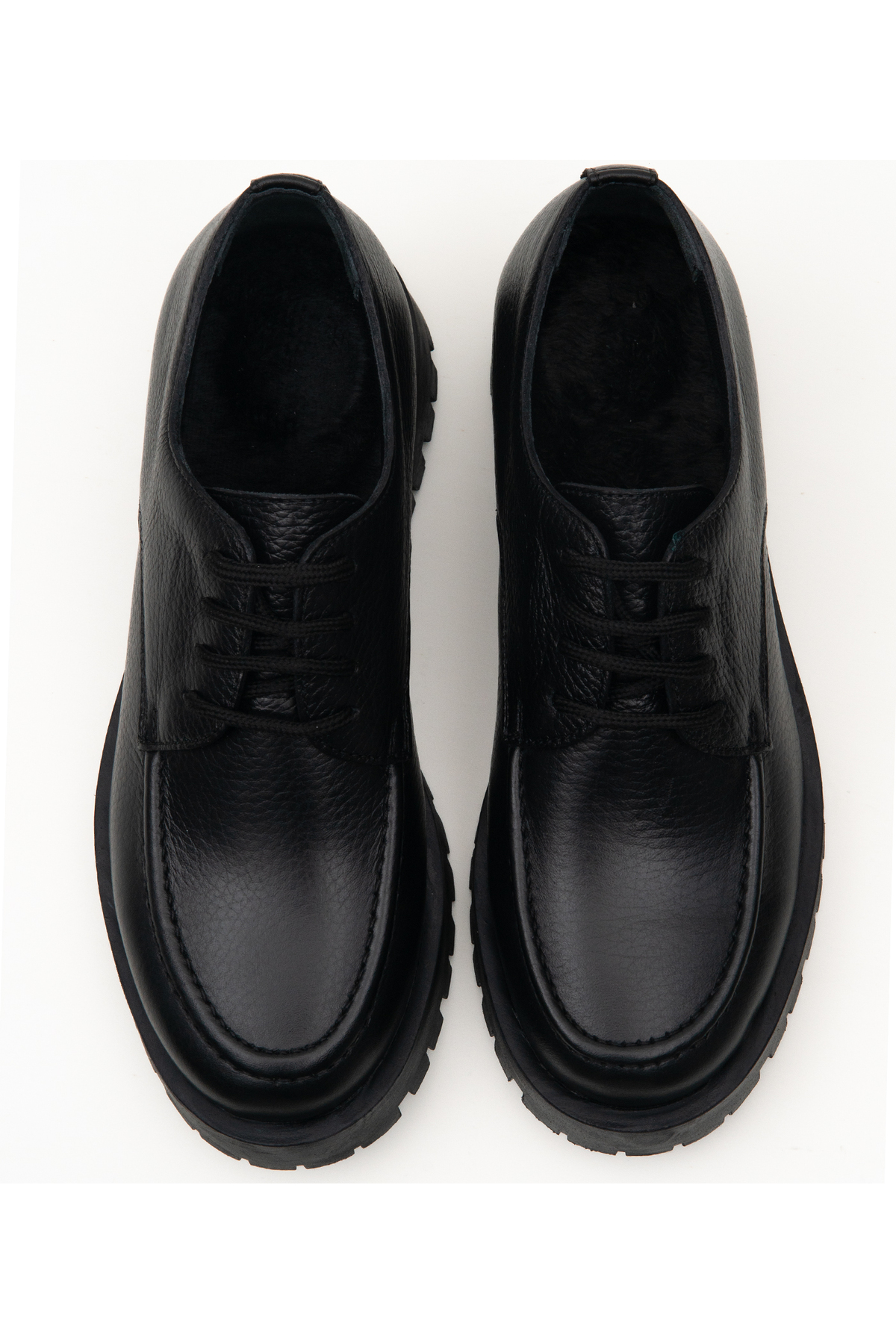 Grayfish Hakiki Deri Bağcıklı Kadın Loafer Ayakkabı Kalın Taban görsel 8